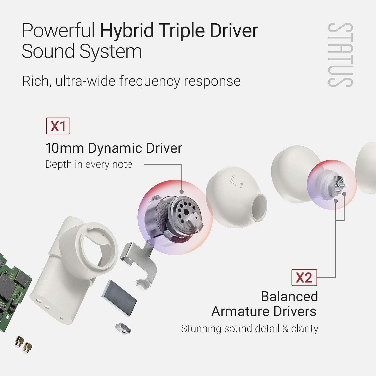 Thumbnail 3 de Status Audio Between 3ANC Bone Wireless Earbuds: Triple Driver ANC, 8H Battery, IPX5