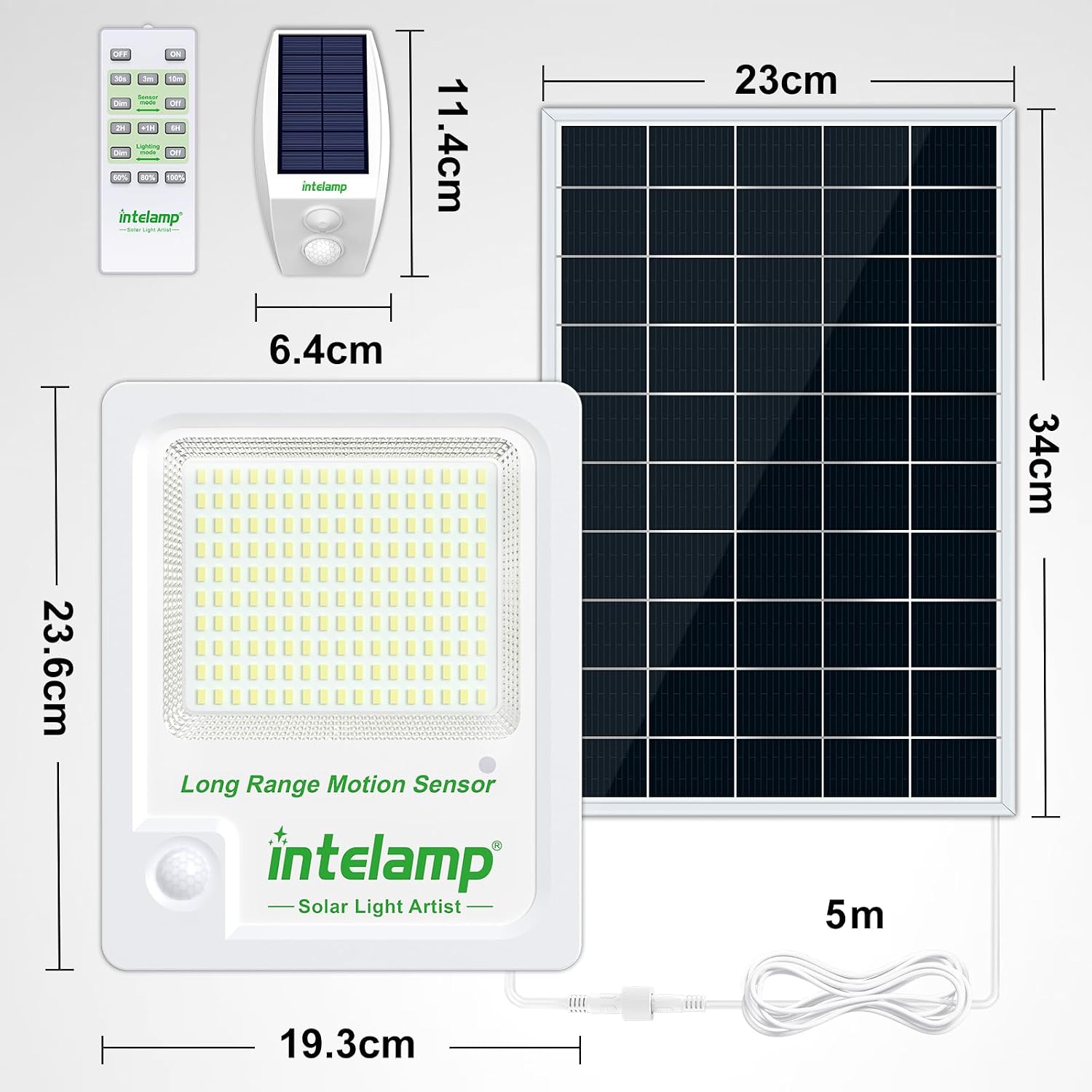 Detalle 2 de intelamp Focos Solares LED 12000mAh 2000LM
