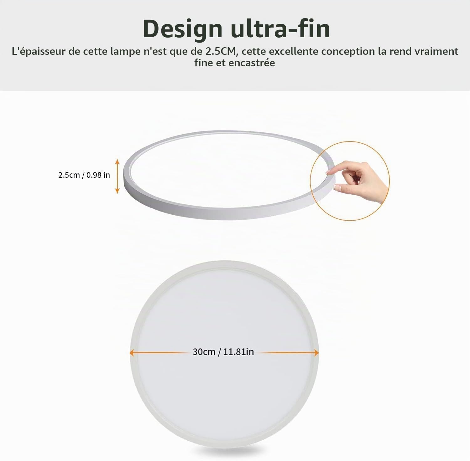 Detalle de Comely 037UK-30925706 led-plafondlamp Ø 30 cm, 24 W, IP44, 6500 K