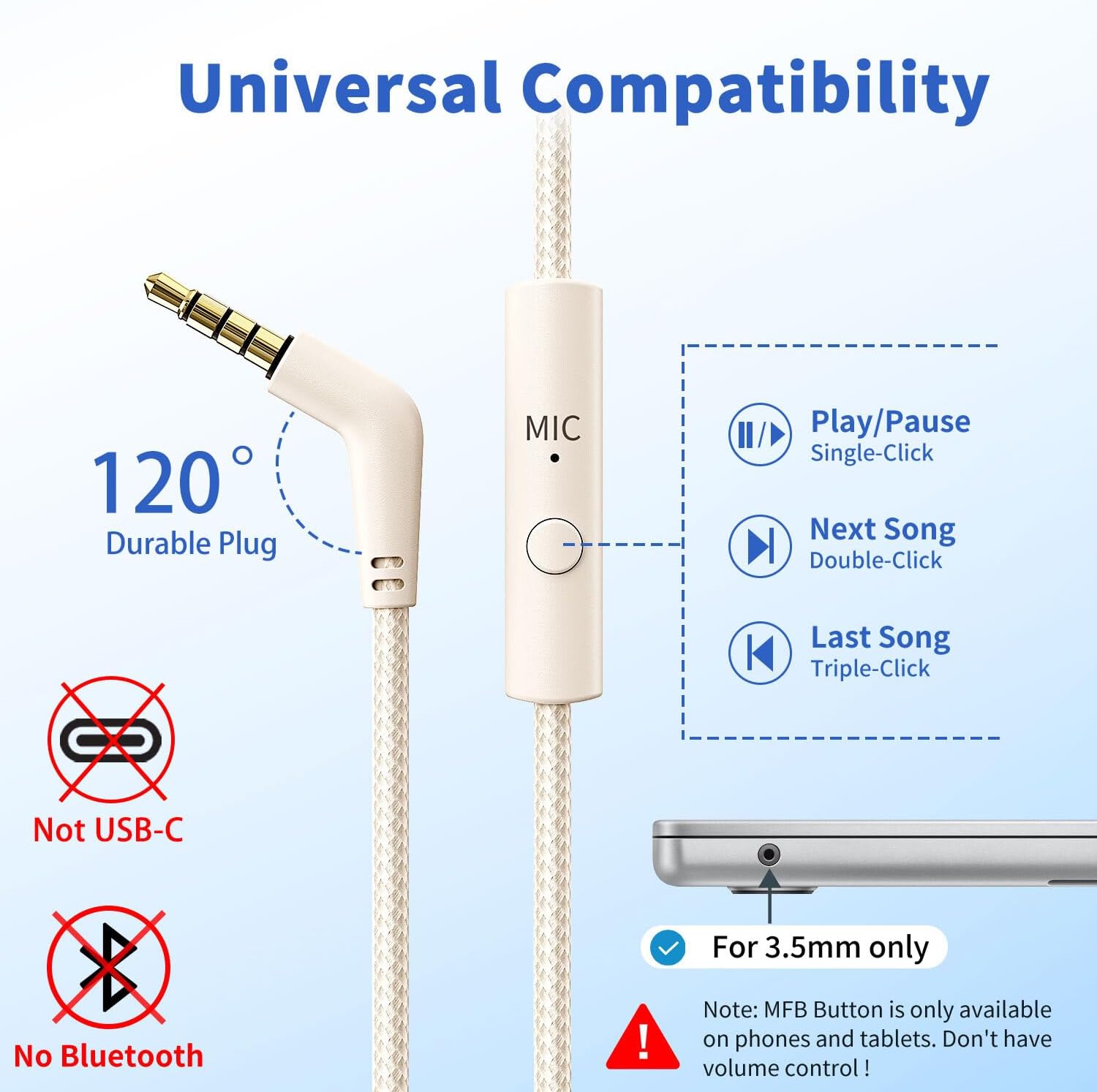 Thumbnail 4 de Botesty Sound Headphones Wired 4.9ft