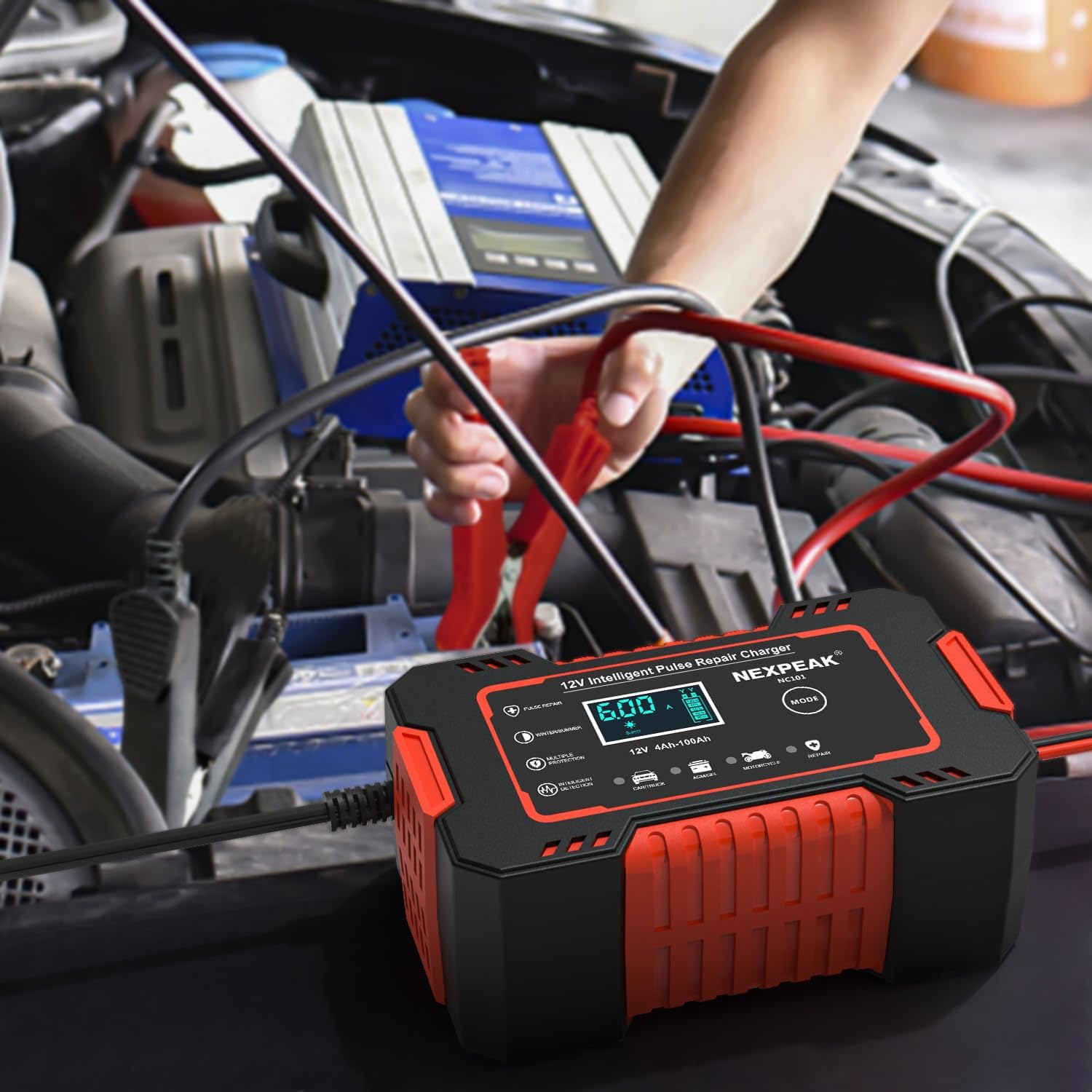 Thumbnail 6 de NEXPEAK 6A Chargeur de Batterie 12V – Chargeur intelligent et réparation pour auto et moto