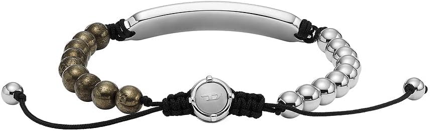 Thumbnail 1 de Diesel Homme bracelet en perles semi-précieuses argenté avec fermoir à glissière