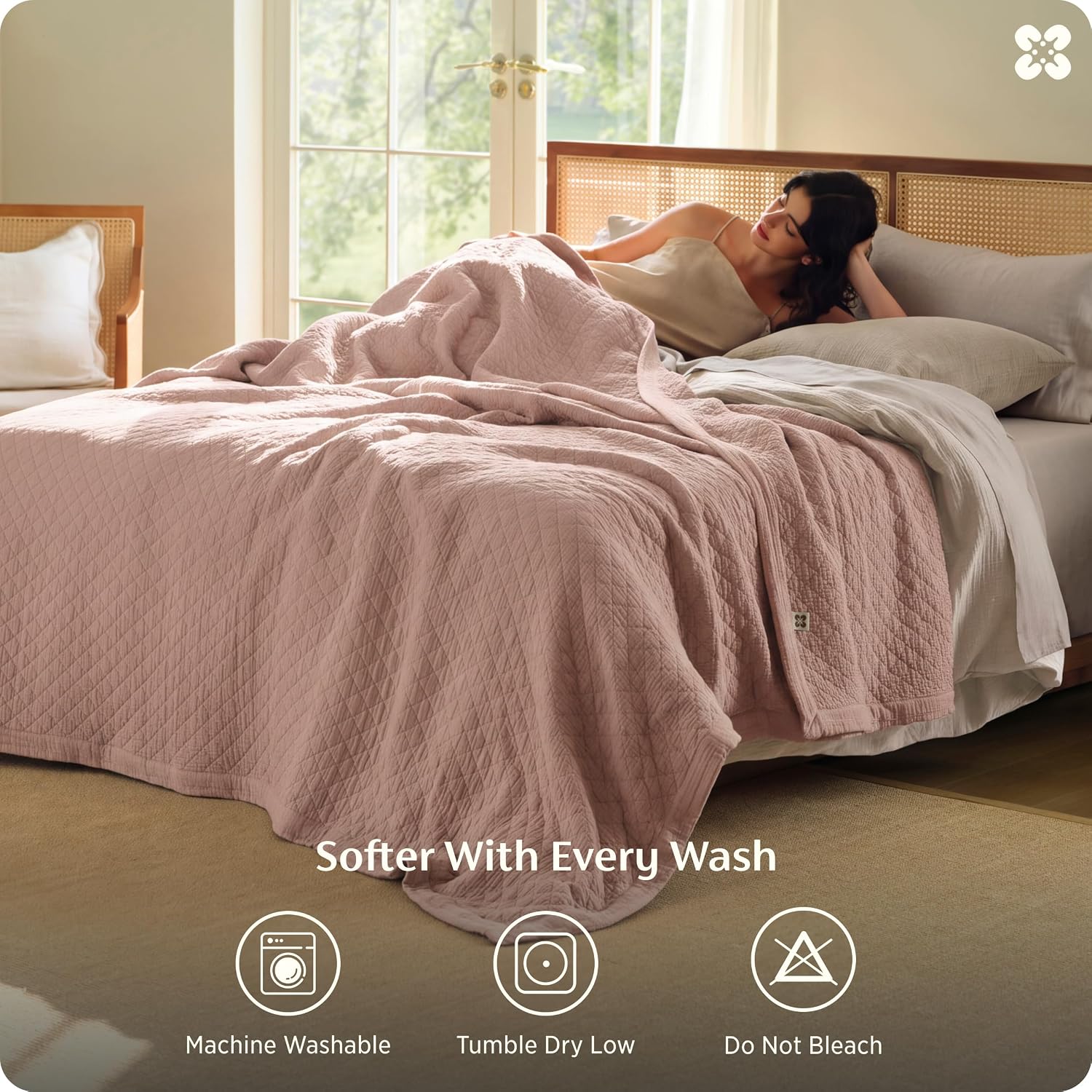 Thumbnail 5 de Bedsure PureWoven Blanket 8-Layer Cotton Muslin, Queen, 460 GSM
