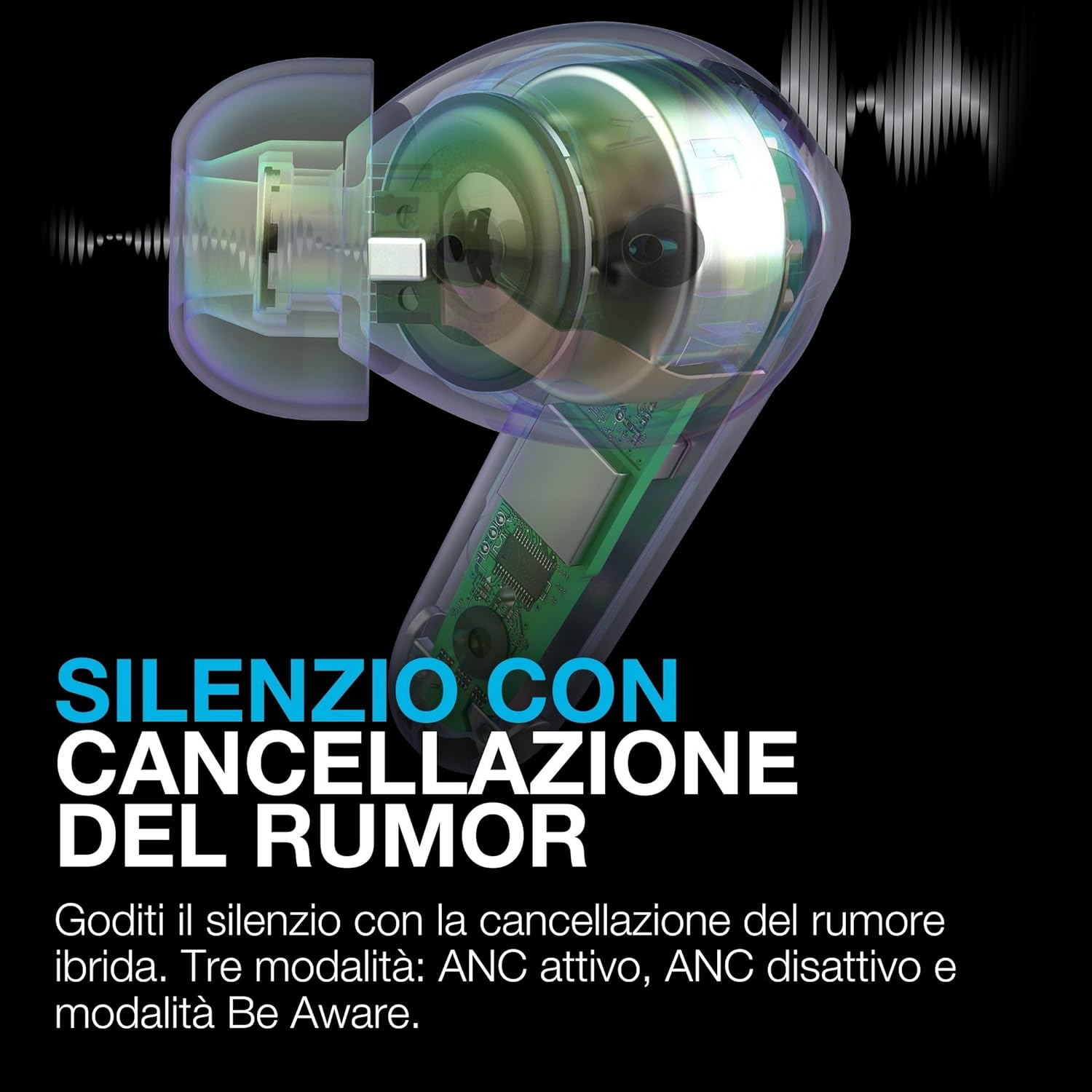 Thumbnail 2 de JLab JBuds Pods ANC Cuffie True Wireless Bluetooth con cancellazione rumore, IP55 e autonomia totale fino a 56+ ore (Cuffie Nero)