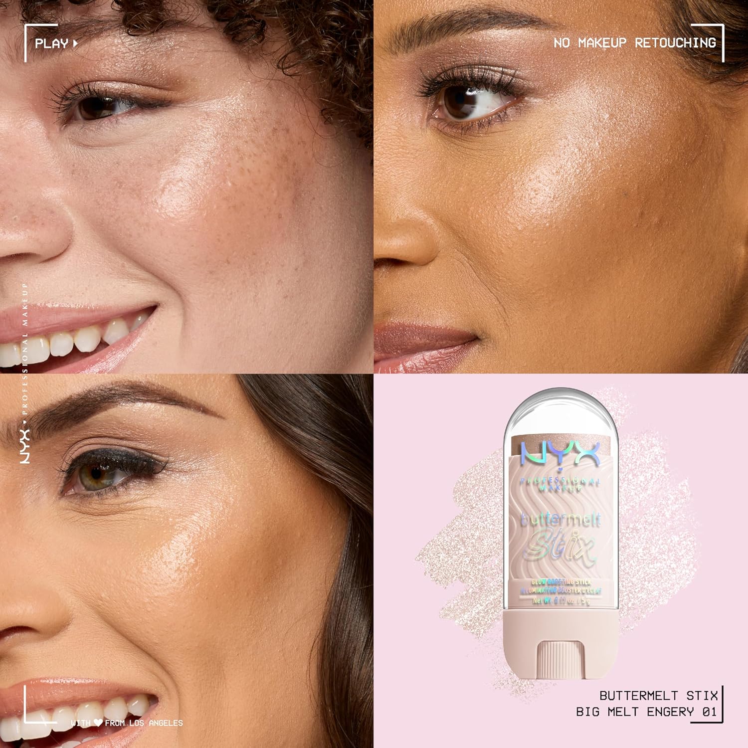 Detalle de NYX Professional Makeup Buttermelt Glaze Stix Illuminante in stick per viso e corpo, Big Melt Energy (5 g)