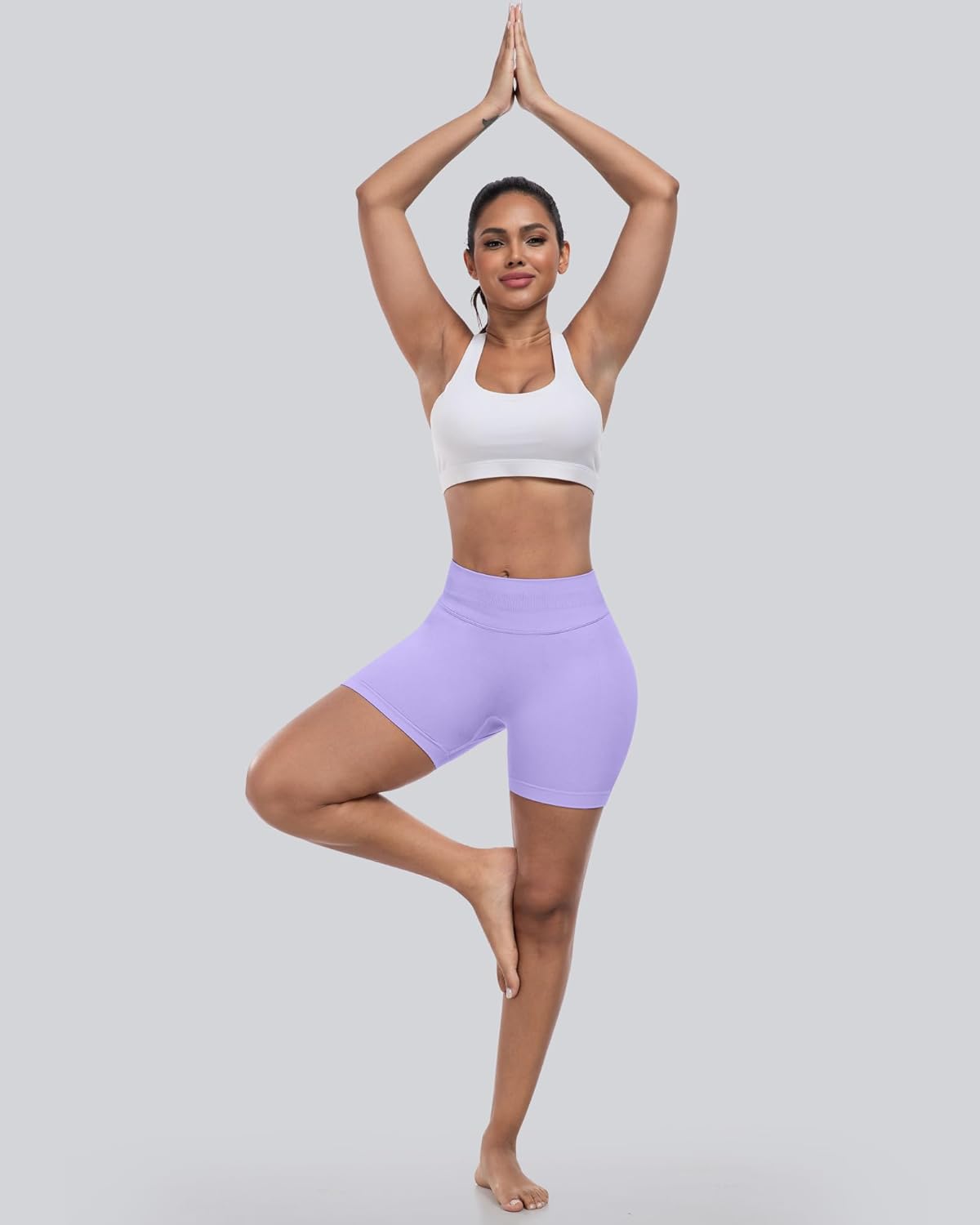 Thumbnail 3 de CHRLEISURE Workout Gym Biker Shorts (Seamless, High Waisted, Scrunch Butt) — 4-Piece Set