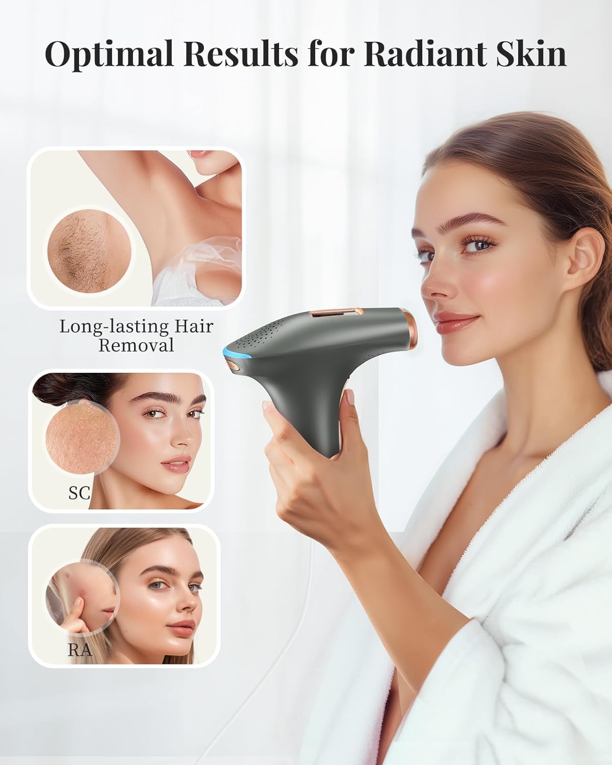 Thumbnail 3 de Haarlosy IPL Haarentfernungslaser mit 3-in-1 HR/SC/RA, 9 Stufen und 999.900 Blitzen für Zuhause