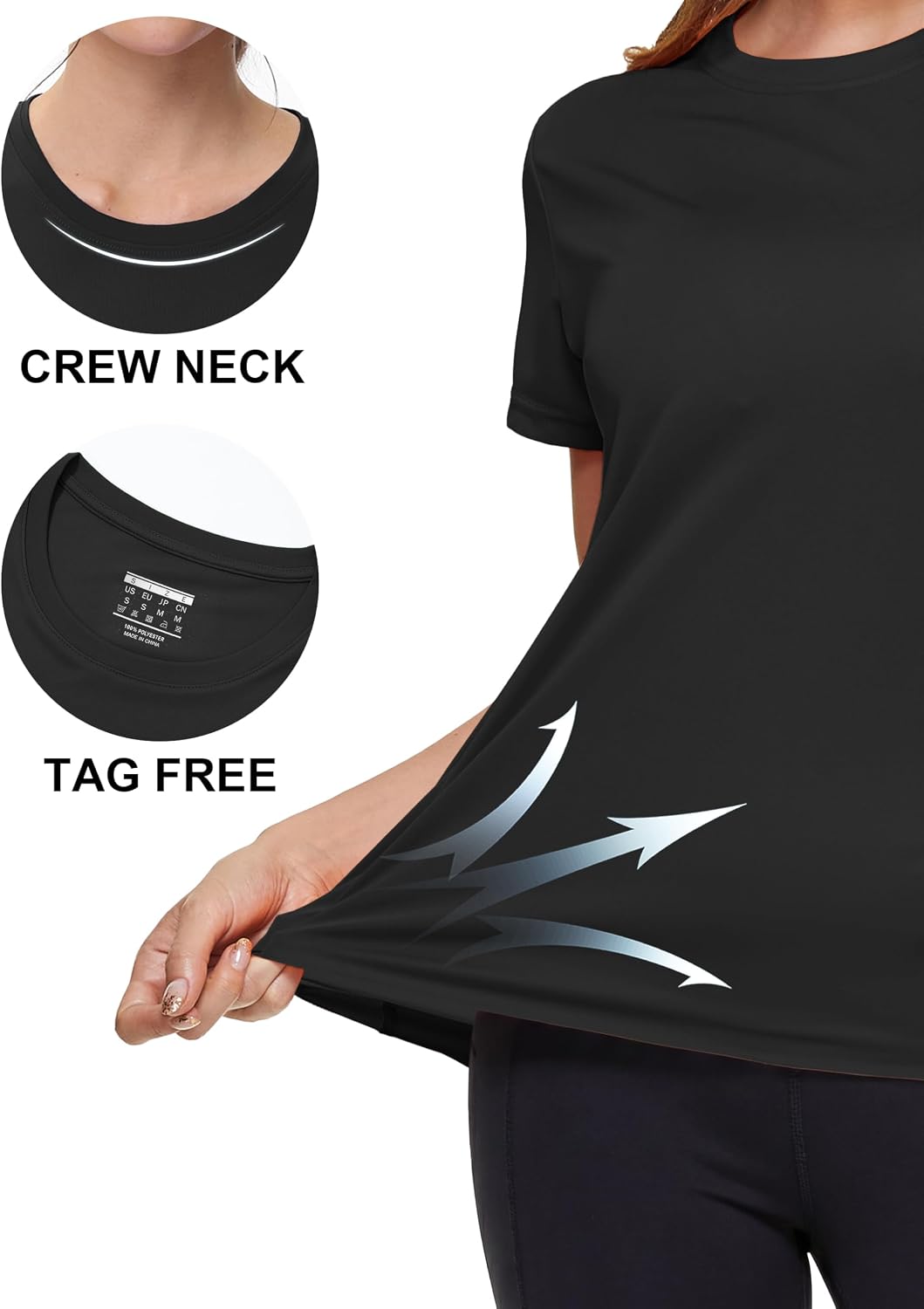 Detalle de MAGCOMSEN Women's Short Sleeve Workout Top with UPF 50+ - Quick Dry Rash Guard