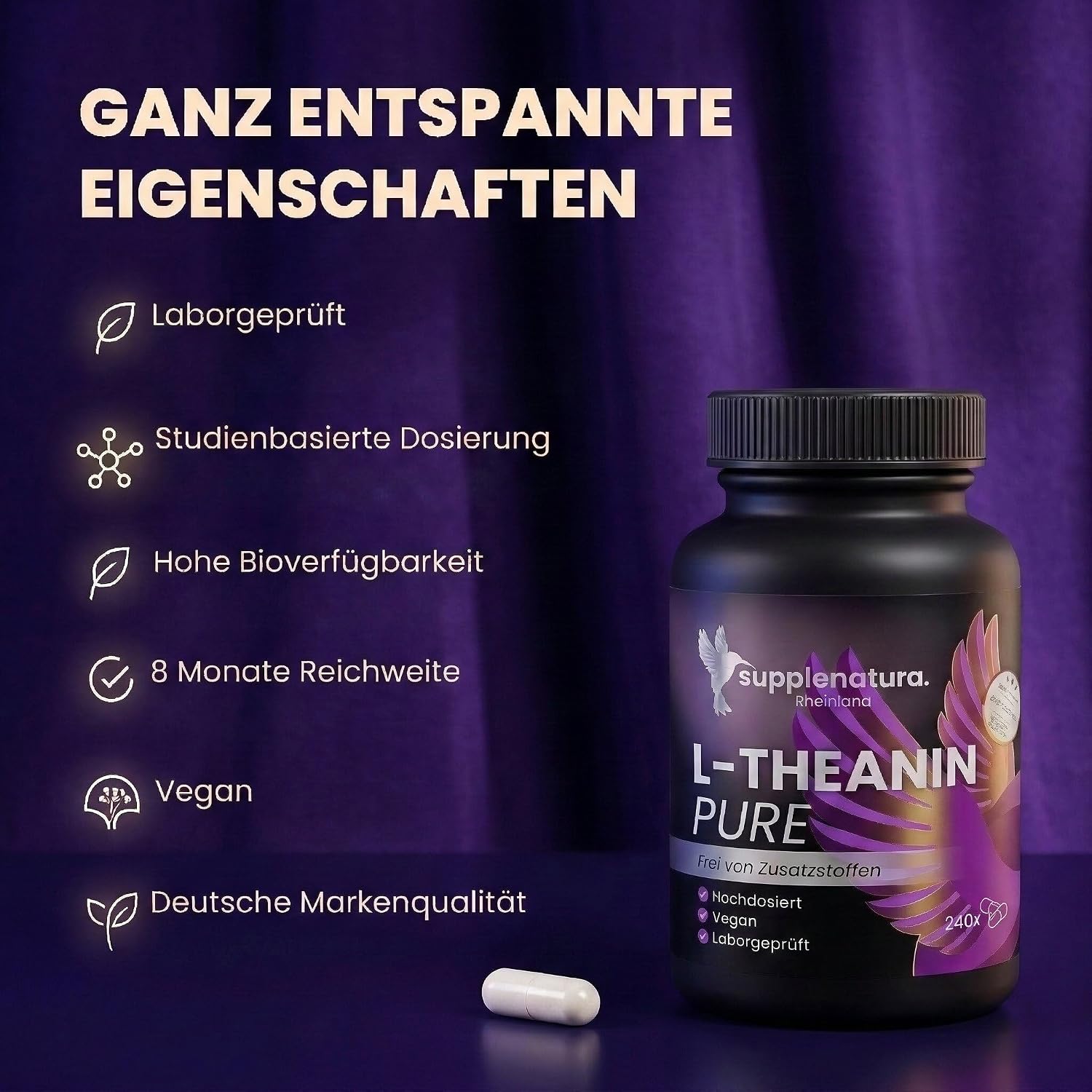 Detalle 2 de SUPPLENATURA L Theanin 200mg 240 Kapseln