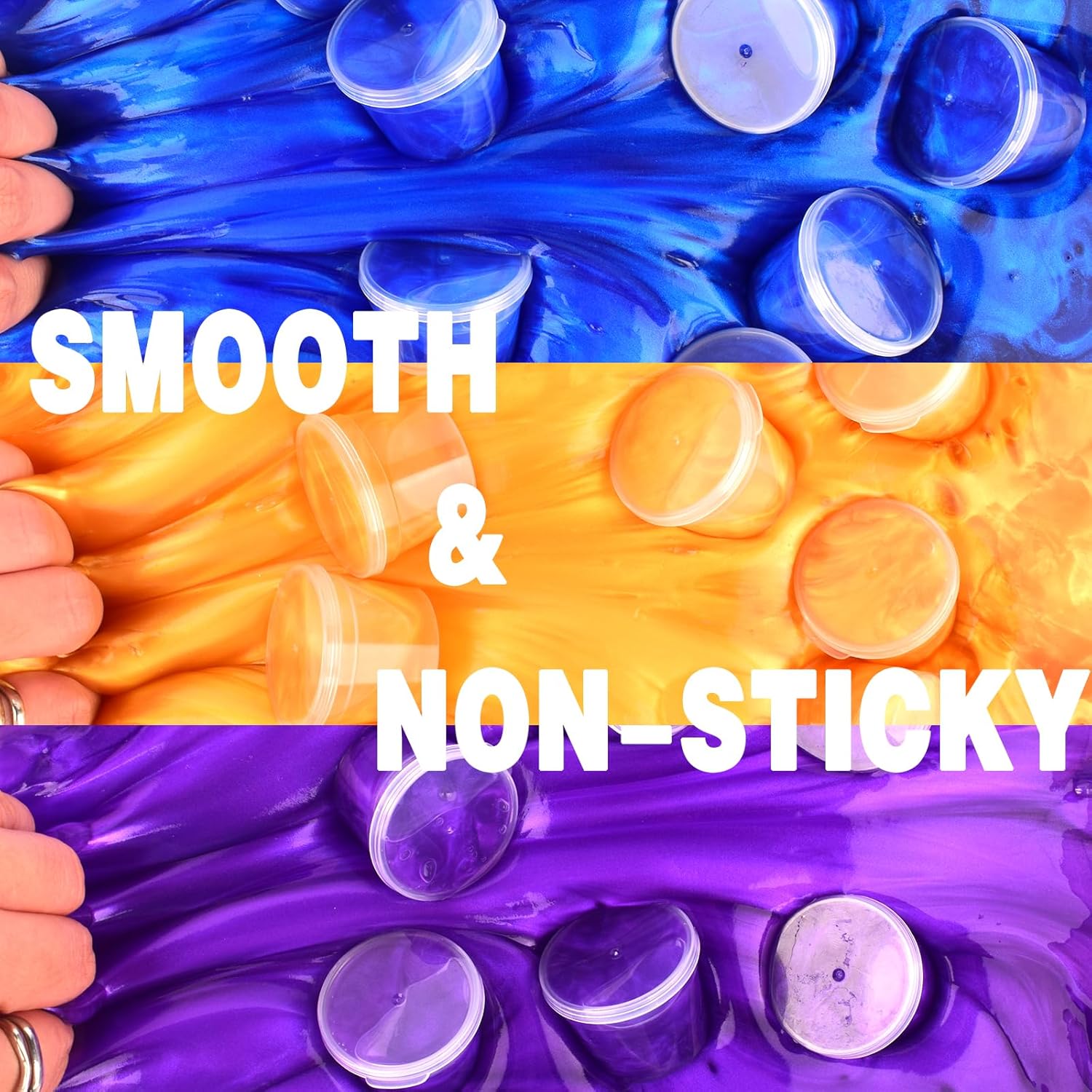 Thumbnail 6 de Galaxy Slime 24 Pack in Blue, Gold & Purple – non-sticky soft slime party favours for kids