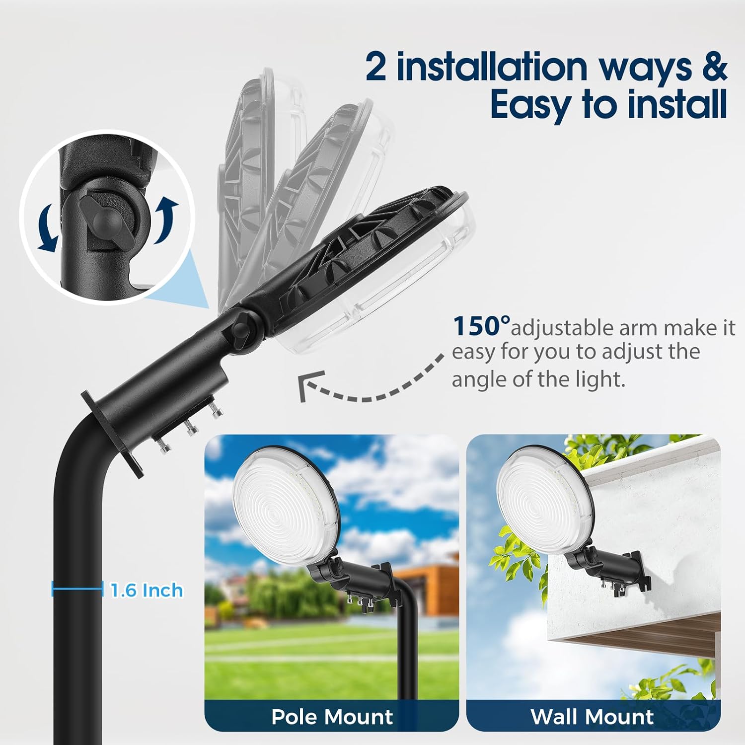 Detalle 2 de WILLGOTOP Dusk-to-Dawn LED Barn Lights, 150W, 21,000 Lumens, 4-Pack