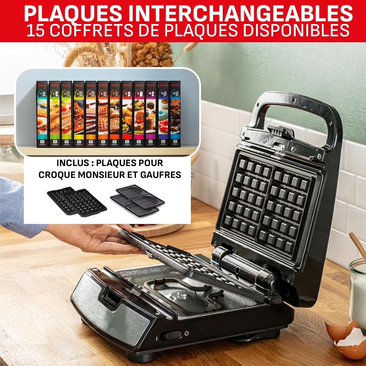 Detalle 1 de Tefal Snack Collection met 2 verwisselbare platen voor croques en wafels