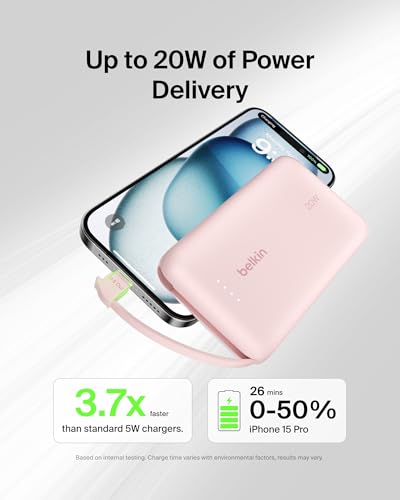 Detalle de Belkin BoostCharge 10000mAh 20W Power Bank with Integrated USB-C Cable
