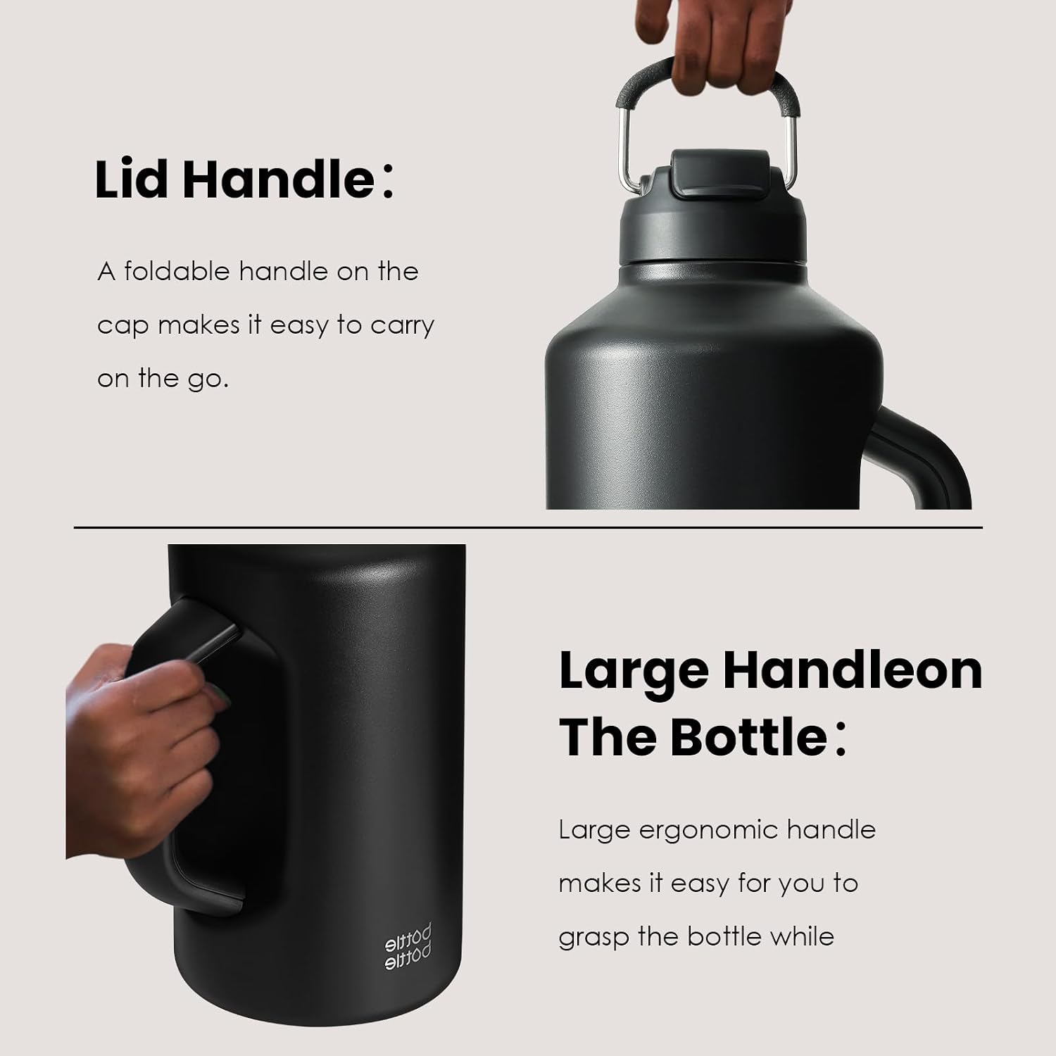 Thumbnail 2 de BOTTLE BOTTLE Isolierte Wasserflasche 1,8 L Schwarz