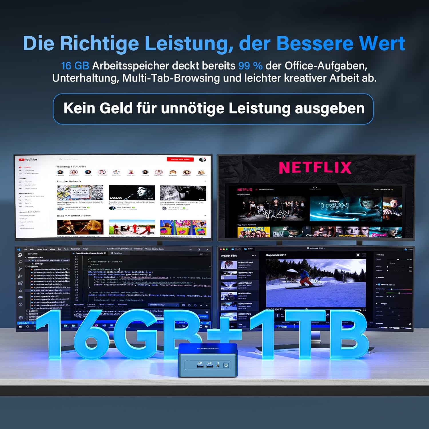 Detalle 2 de GEEKOM IT13 Mini PC mit Intel i5-13600H – kompakt, flexibel und erweiterbar