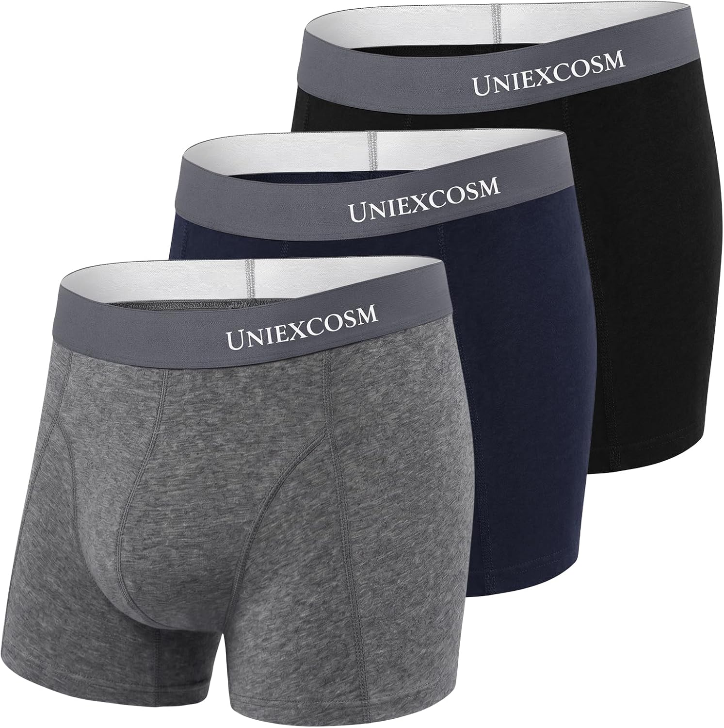 Detalle de Uniexcosm Caleçon Homme en Coton (3er - 4er Pack) – sous-vêtement masculin de qualité, coupe classique ajustée sans couture