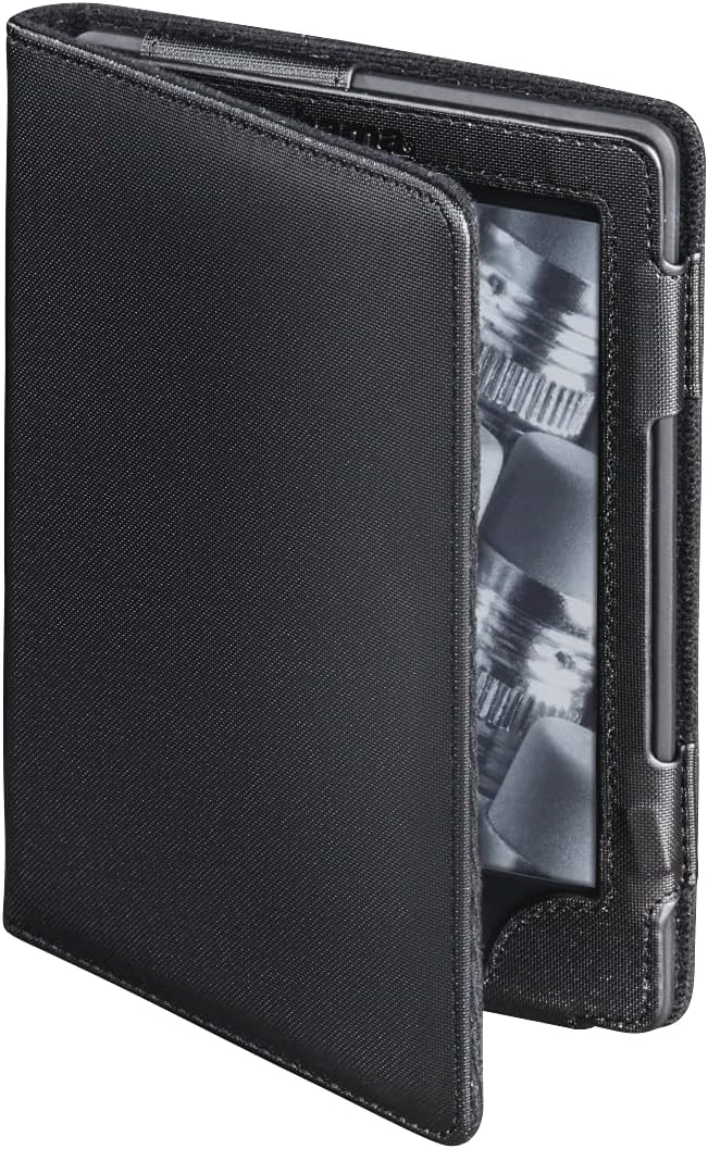 Hama eBook-Case Arezzo – Schutz-Hülle mit integriertem Magnet für Kindle WiFi/Paperwhite & Kobo Touch/Glo (klappbar), schwarz