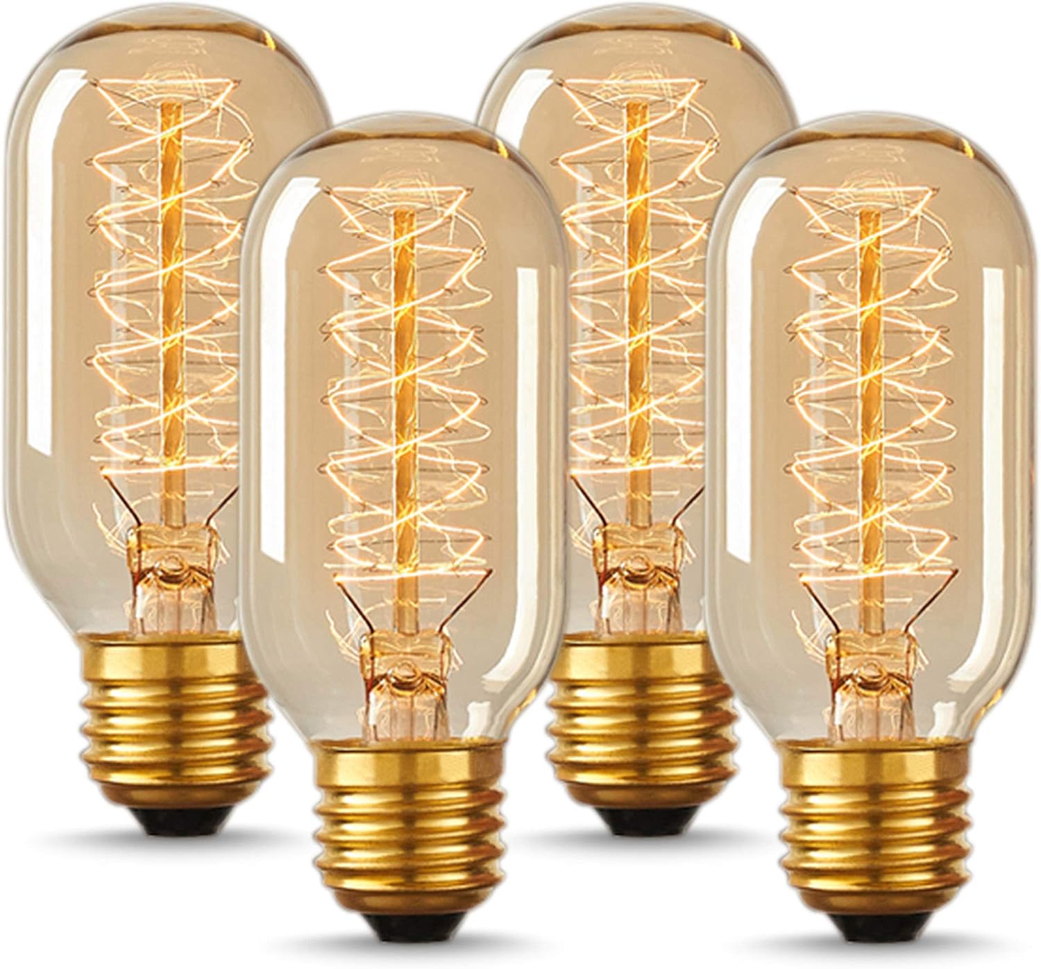DORESshop DWS001RW40E26-4-2700K/ST19-5 T45 Incandescent Bulbs, 40W Amber Glass