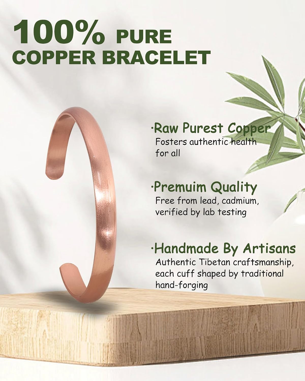 Detalle de MagEnergy Kupferarmband 100% reines Kupfer