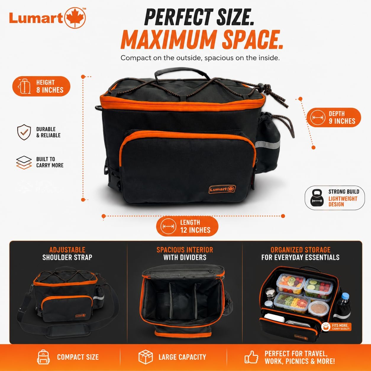 Detalle 1 de LUMART bike rack bag 15 L