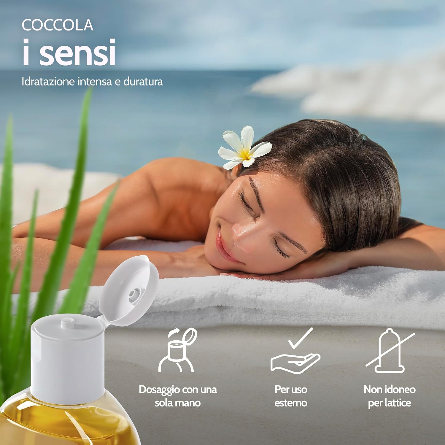 Detalle de Vibratissimo Sensual Care 250 ml – olio da massaggio per il corpo con aloe vera