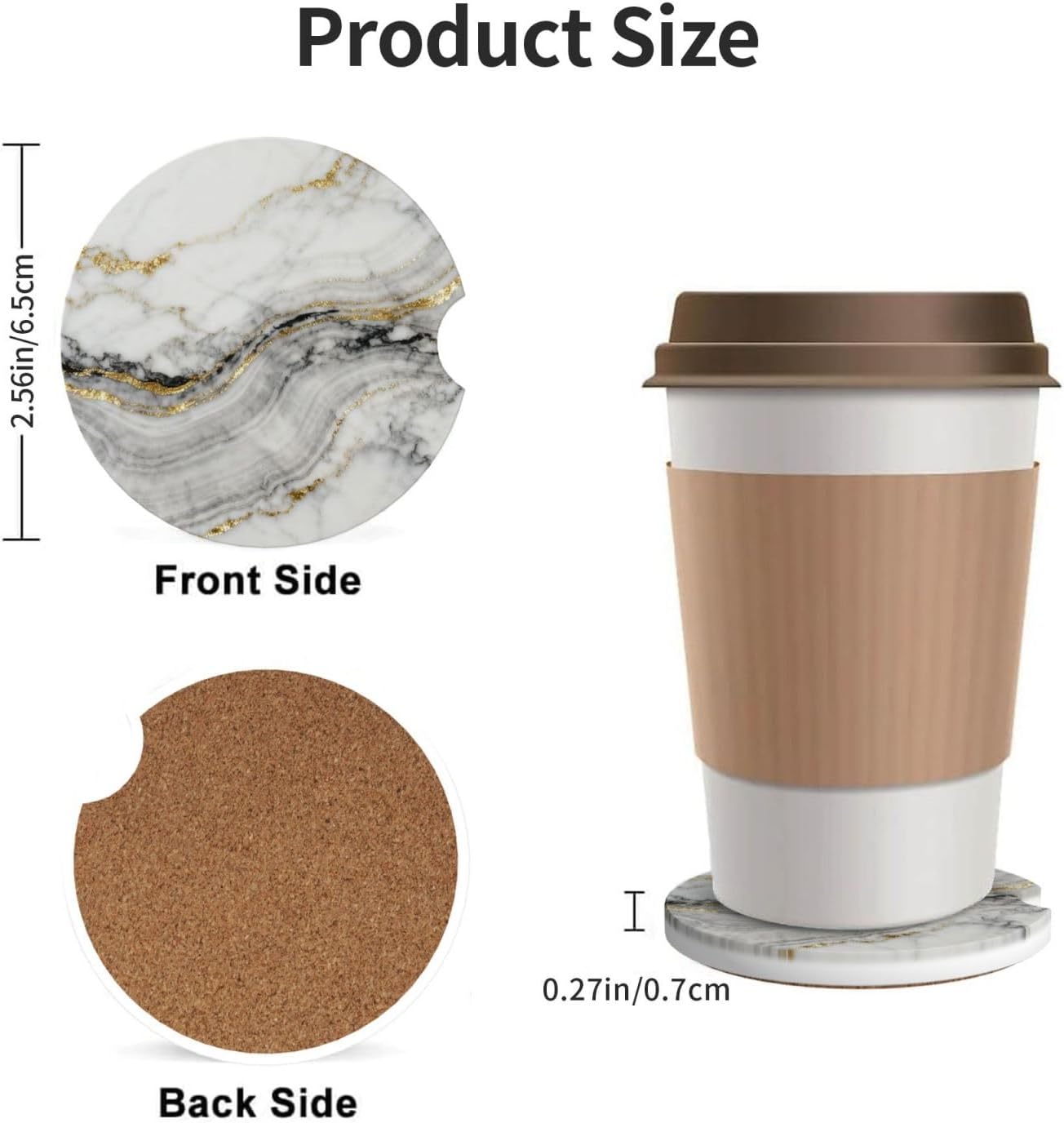 Detalle de LHUAIKI Car Cup Holder Coasters Ceramic