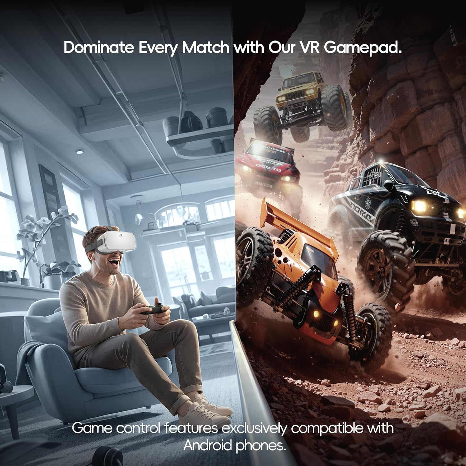 Thumbnail 6 de DESTEK V5 VR Headset for Phone with Bluetooth Remote Controller (Anti-Blue HD Lenses) – White