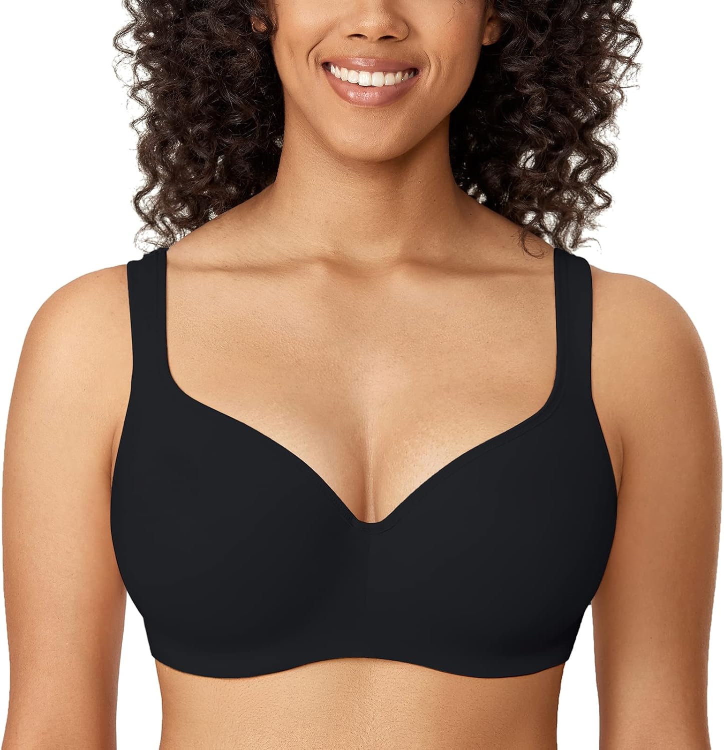 Detalle de DELIMIRA Damen T-Shirt BH mit Bügel, nahtlos & gepolstert (große Größen)