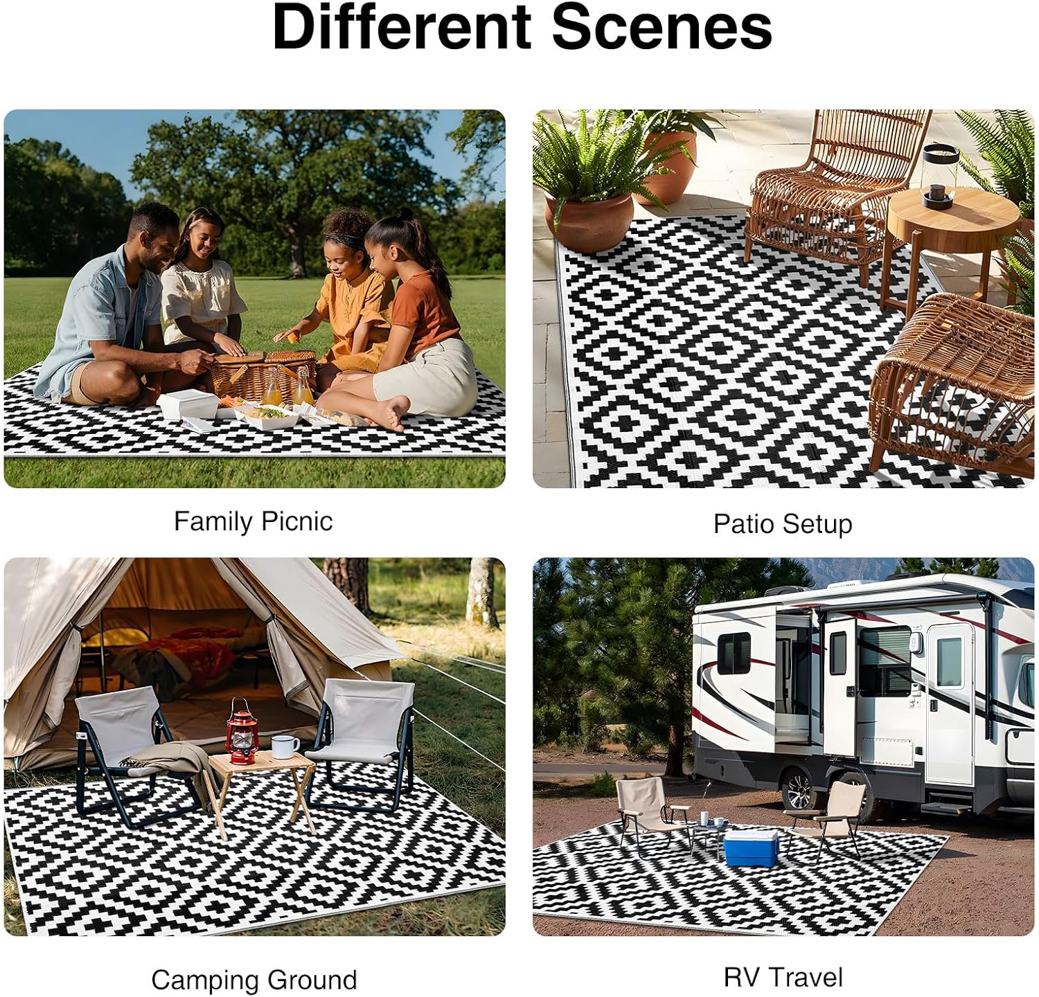 Thumbnail 6 de OLANLY Waterproof Outdoor Rug 5x8 ft