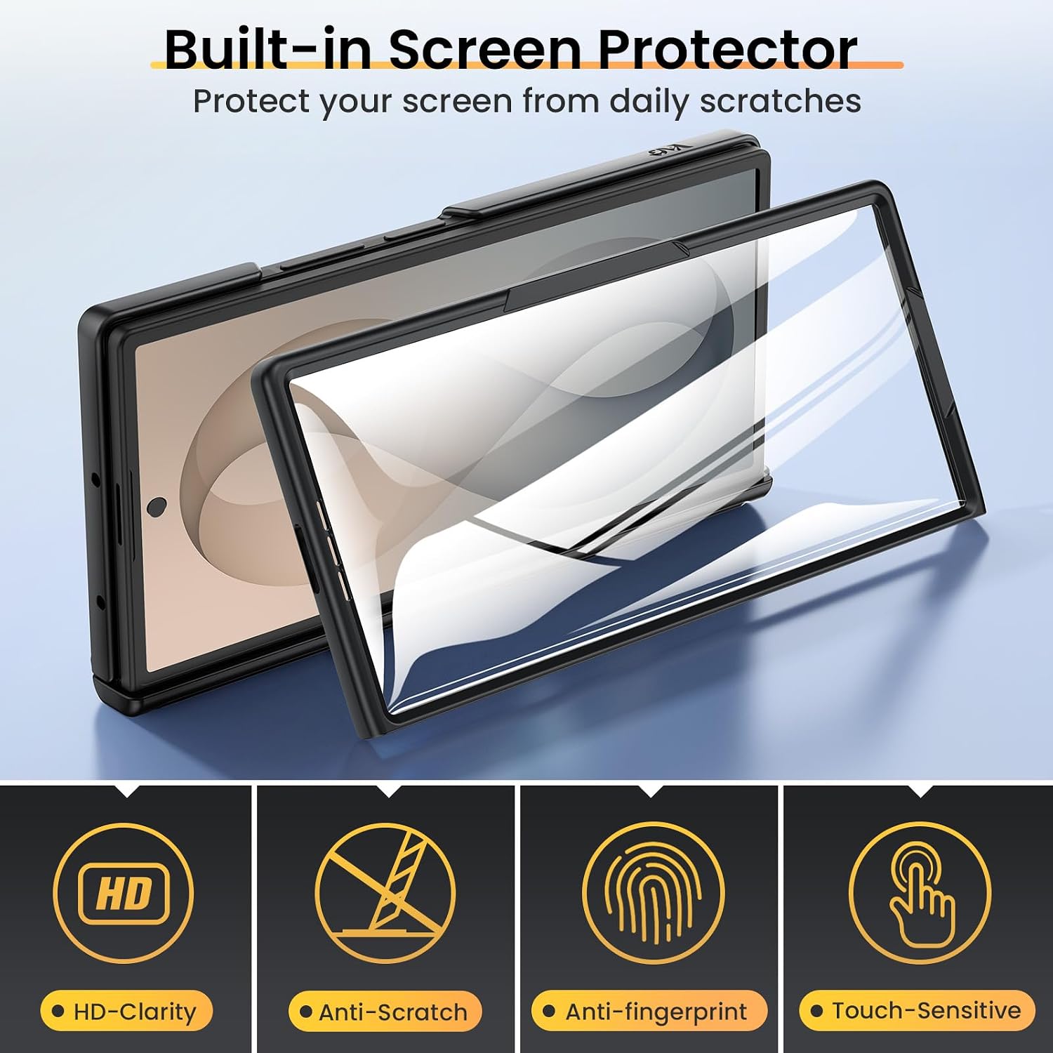 Detalle de VEGO Galaxy Z Fold 8 Ultra Case with Hinge Protection, Screen Protector & Stand