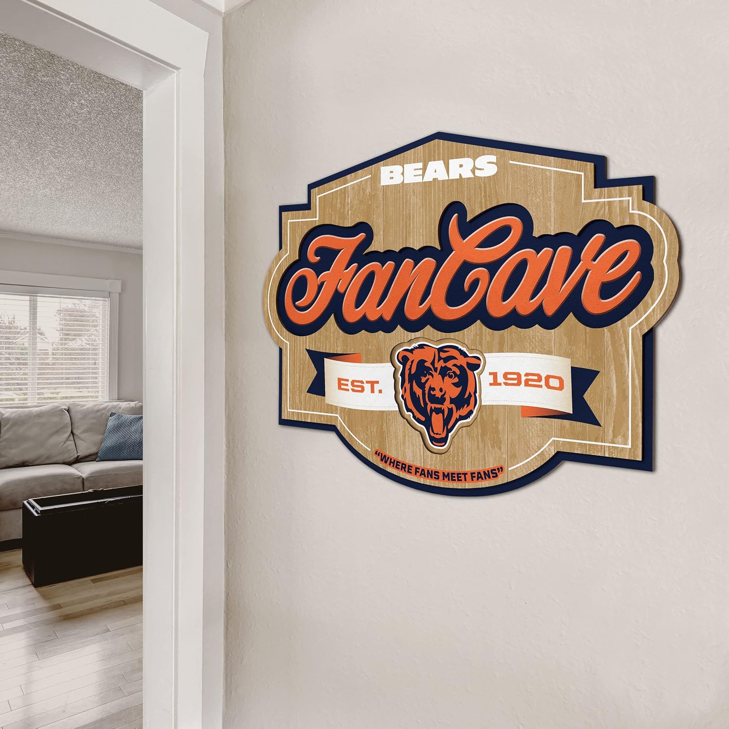 Thumbnail 2 de YouTheFan NFL 3D Floating Wall Mount Fan Cave Sign (17” x 12.5”)