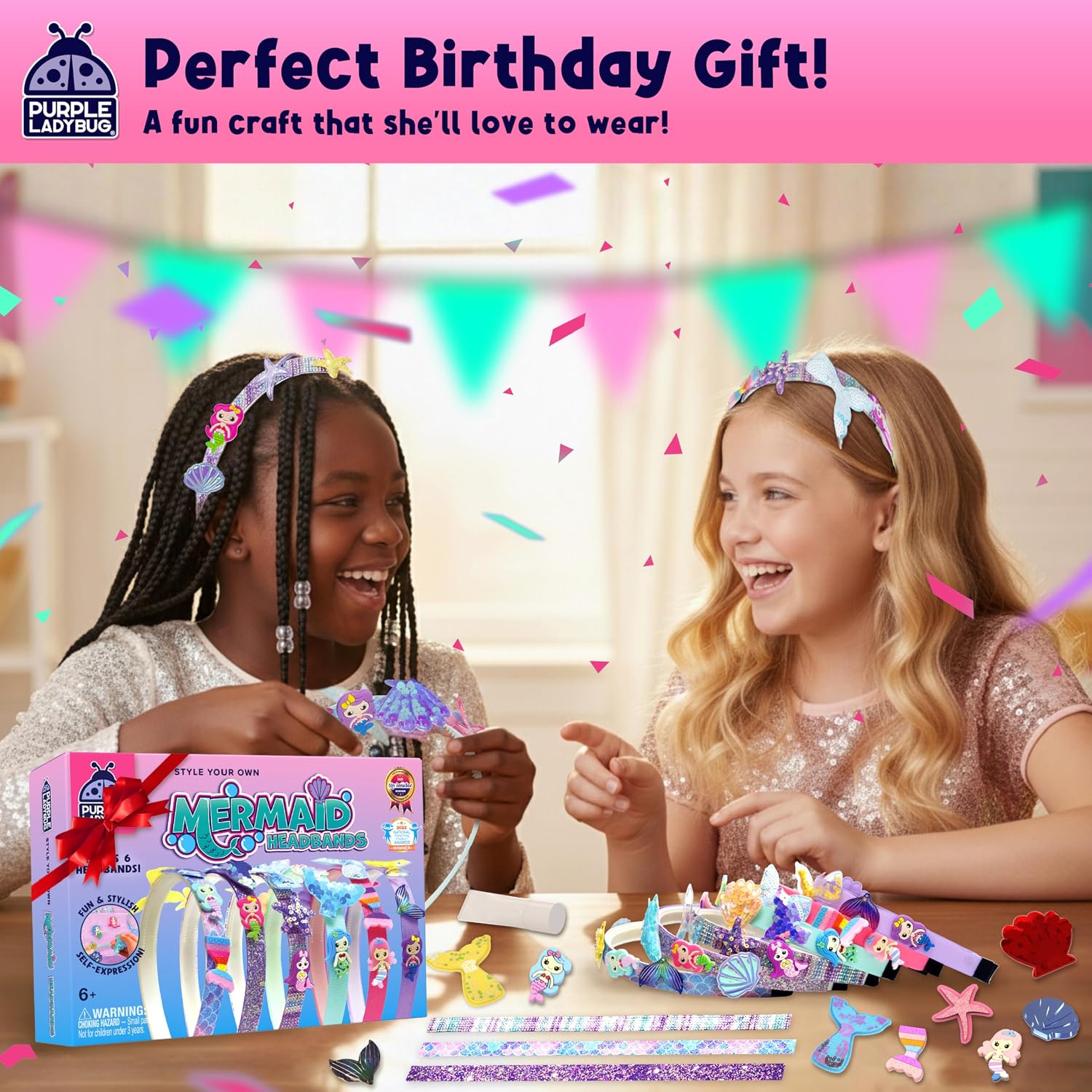 Thumbnail 1 de PURPLE LADYBUG DIY Headband Making Kit for Girls – Mermaid-Themed Craft Set