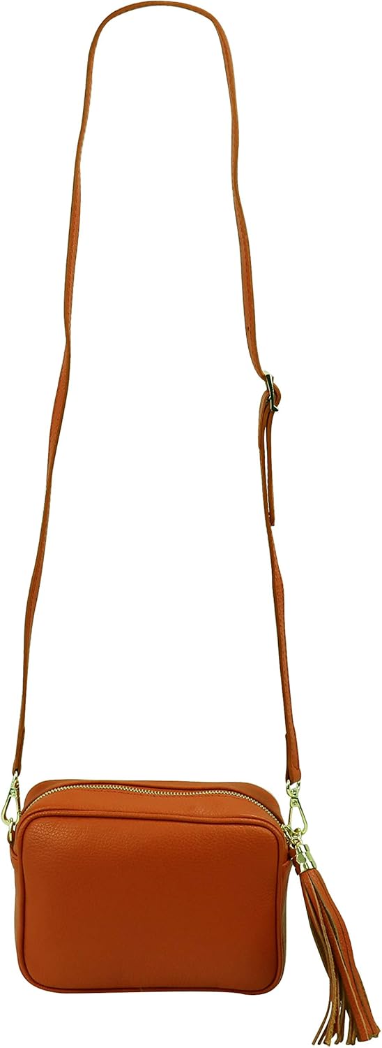 Detalle de SH Leder Chiara G209: Sac à bandoulière en cuir véritable, taille moyenne 21 x 15 cm