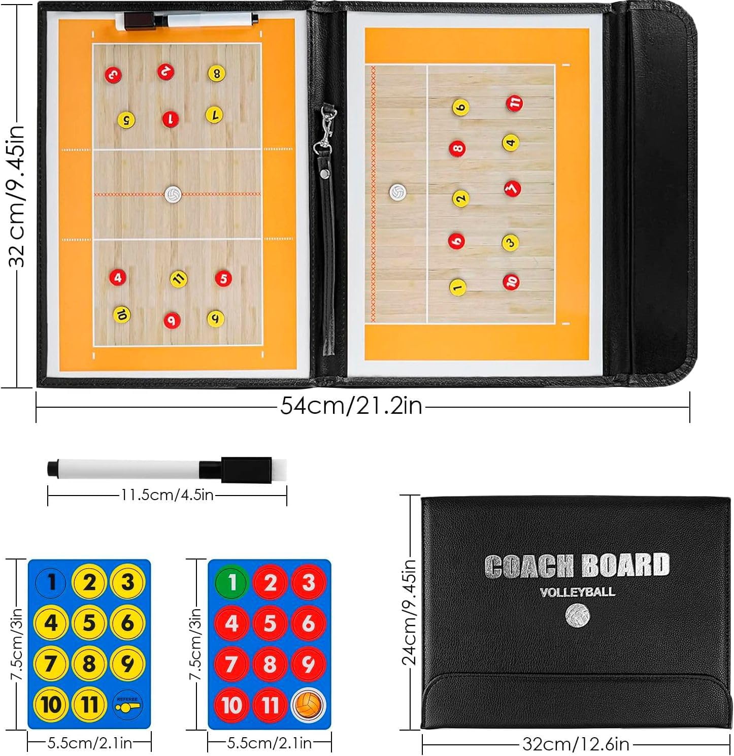 Thumbnail 6 de CREADY tactisch volleybalbord 53 x 31 cm met magneet en pen