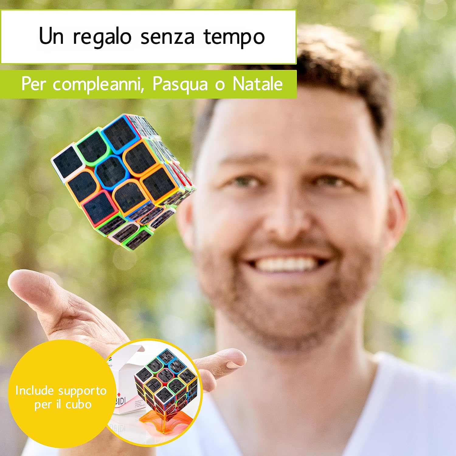 Thumbnail 4 de CUBIDI Cubo Magico Speedcube 3x3 in carbonio “Tipo New York” per principianti ed esperti