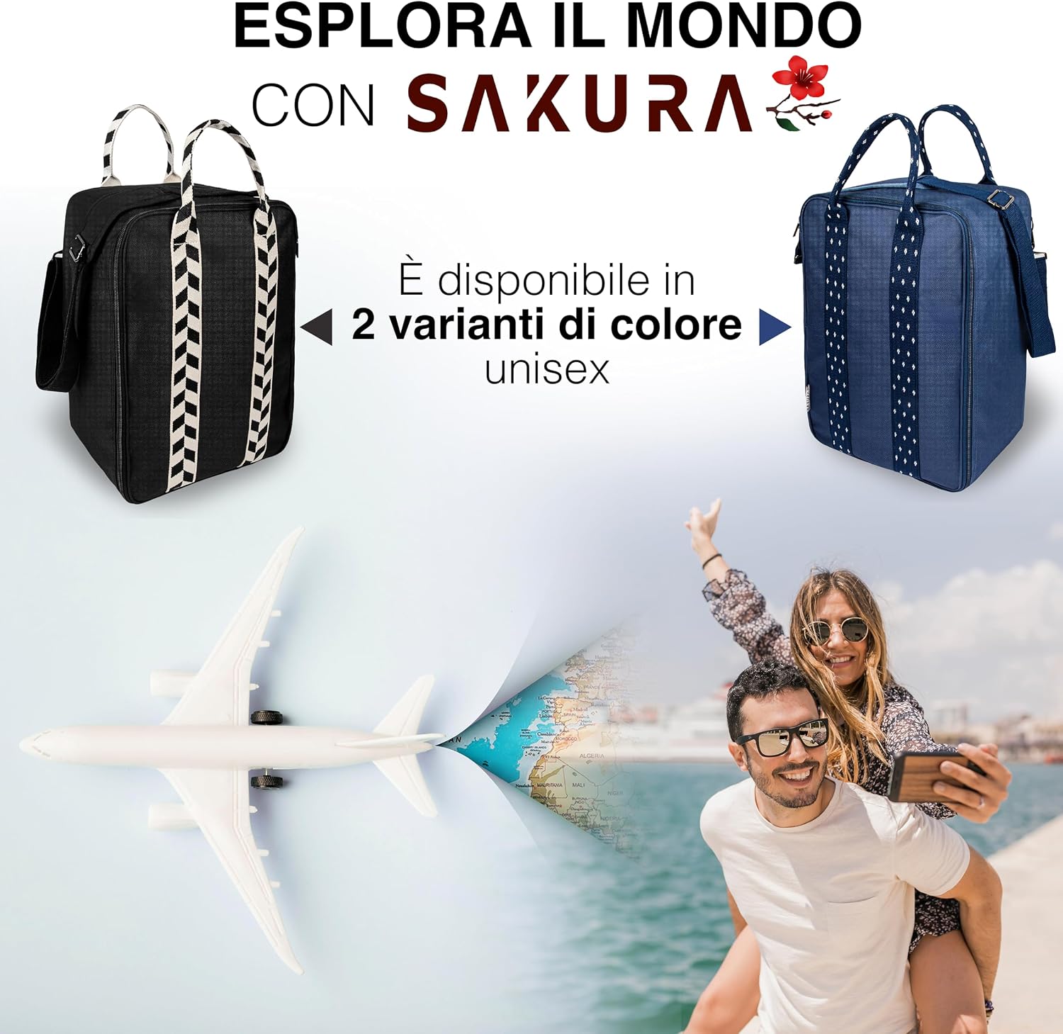 Thumbnail 6 de Sakura Bags Sàkura Borsa da Viaggio 40x20x25 compatibile standard Ryanair, WizzAir, Vueling (cabina/sottosedile)