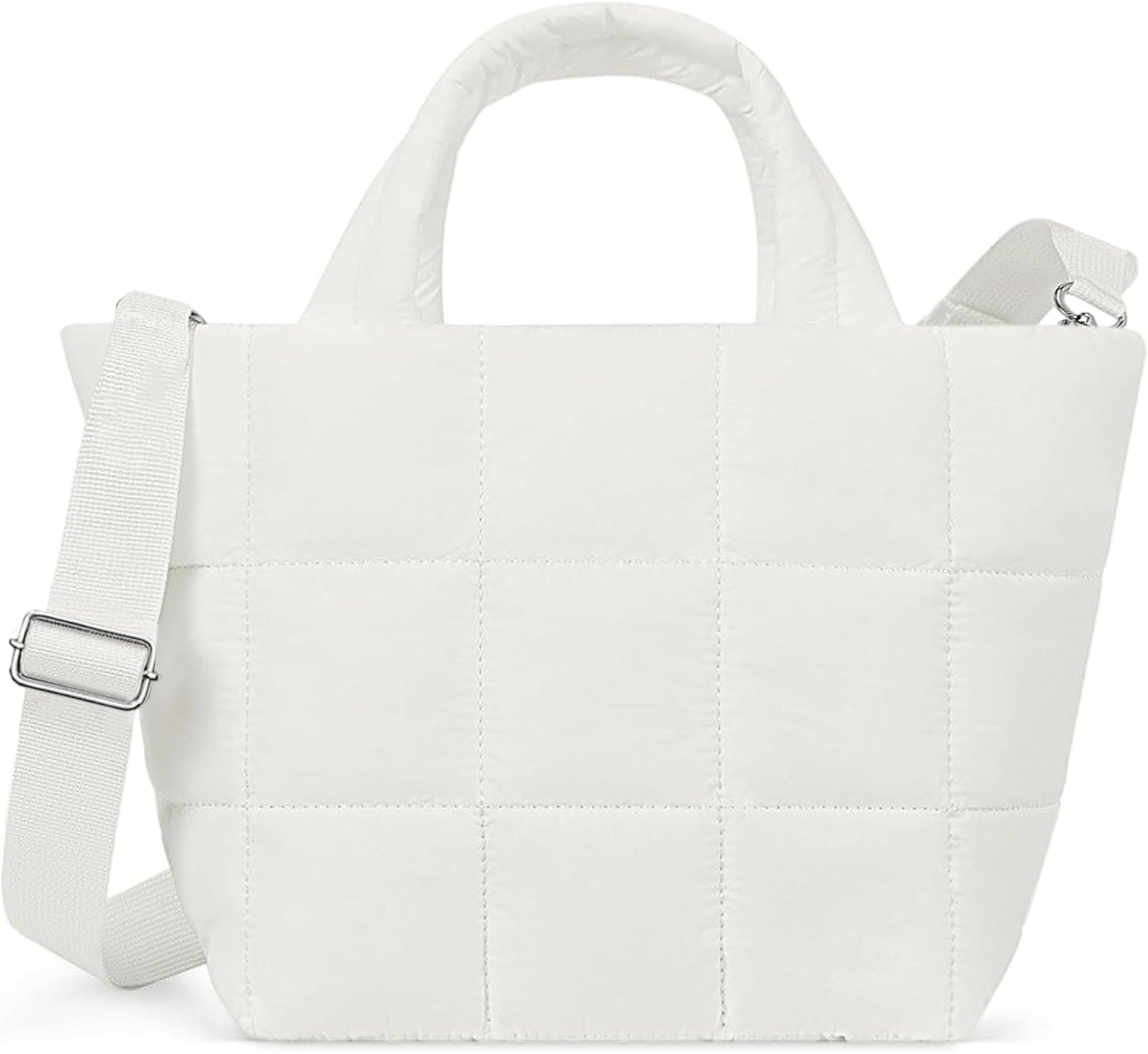 Detalle de Mabecol Handtasche Klein Puffy Bag – kompakt, wasserabweisend und vielseitig einsetzbar (Weiß)