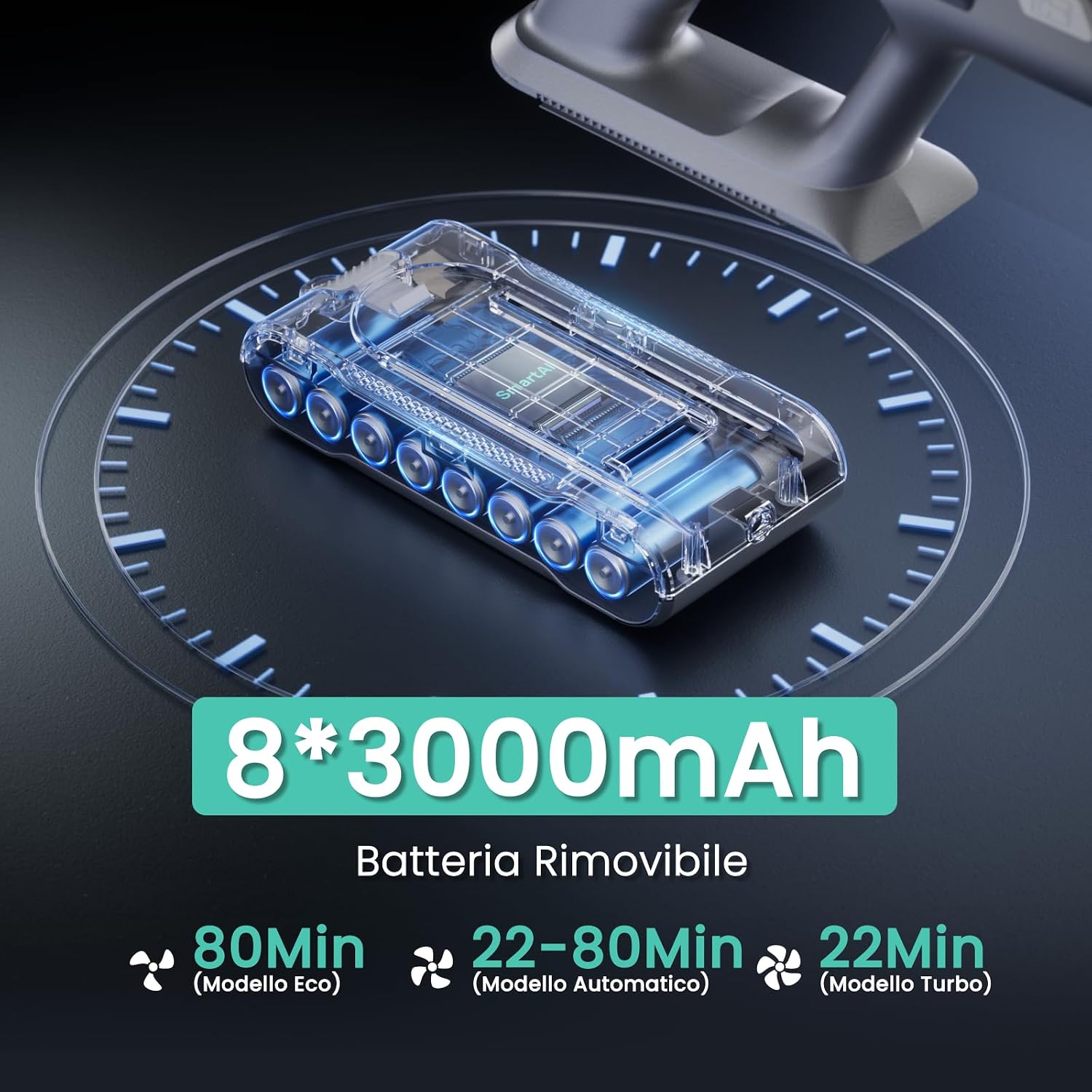 Detalle de SmartAI V5 aspirapolvere senza fili 55 kPa/600 W 🧹