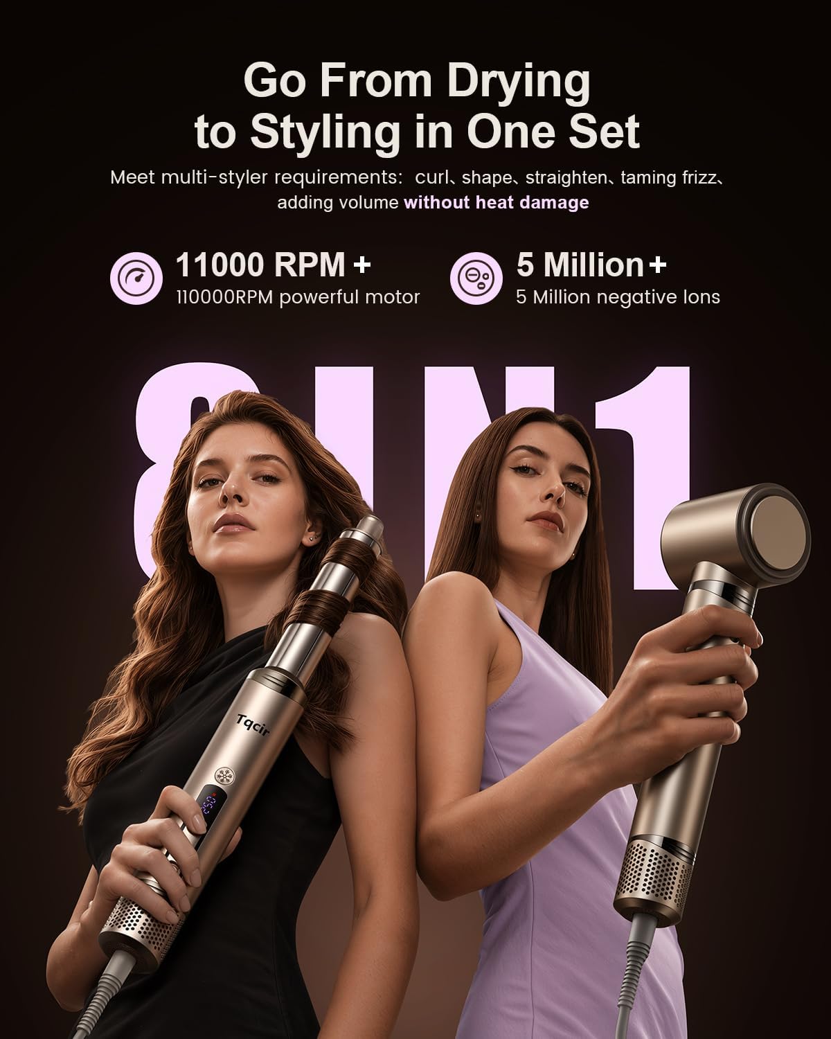 Detalle de Tqcir Hot Air Styler, 8-in-1