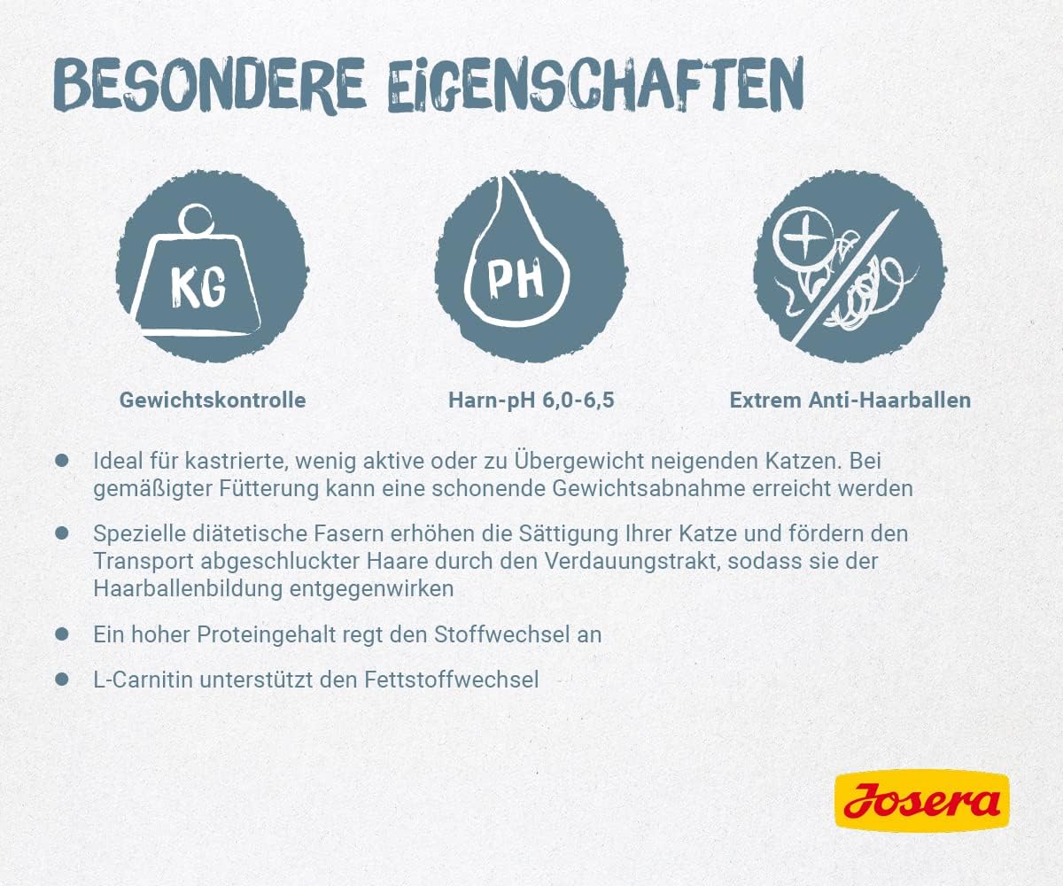 Detalle de JOSERA Léger (1 x 2 kg) – Premium Trockenfutter für erwachsene Katzen, wenig Fett, viel Protein, weizenfrei