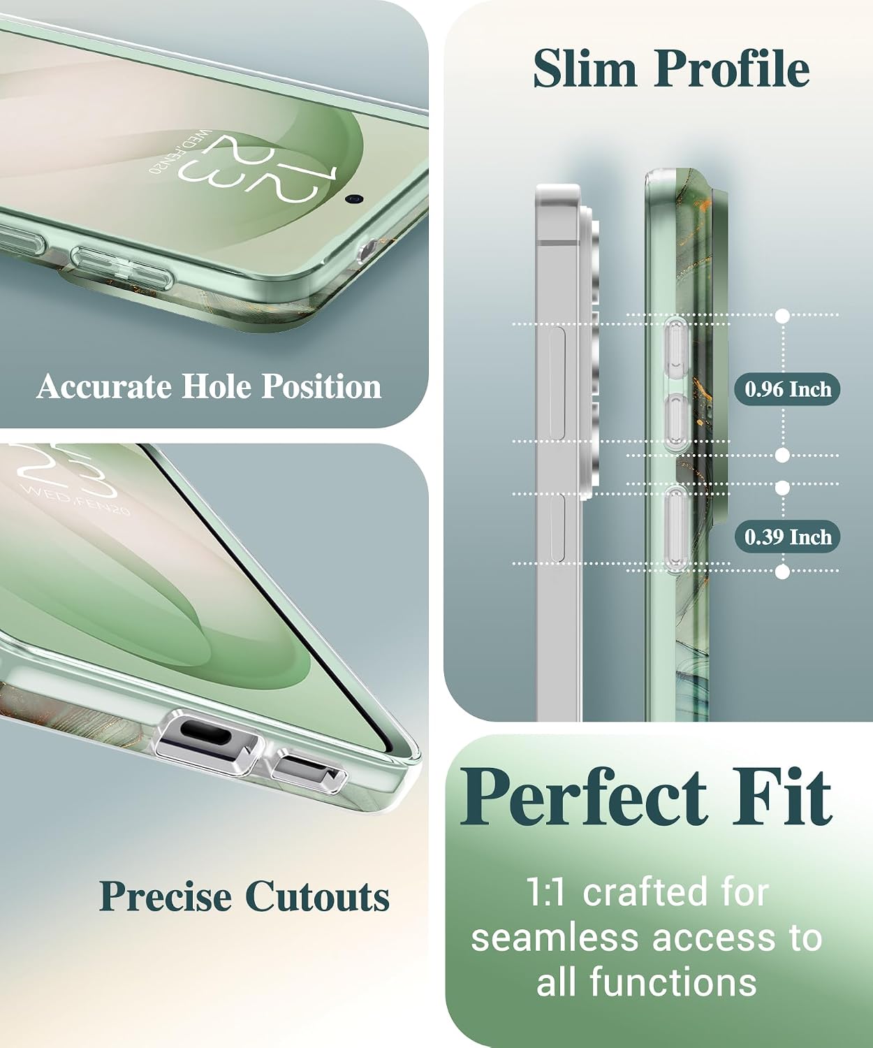 Detalle 2 de GVIEWIN Marble Case for Samsung Galaxy S26 Plus (6.7") with Slide Camera Cover, Front Frames, and HD Screen Protector