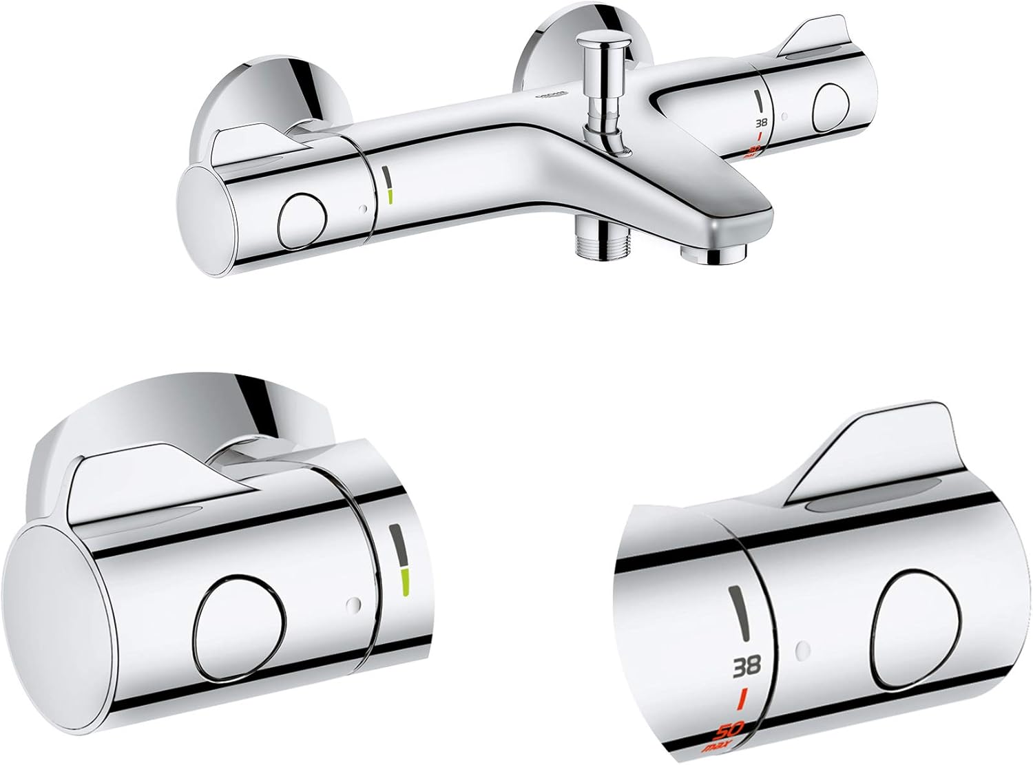 Thumbnail 4 de Grohe 800 THM Wanne AP 1/2" F 34569000 in Silber – TurboStat mit Sparfunktionen