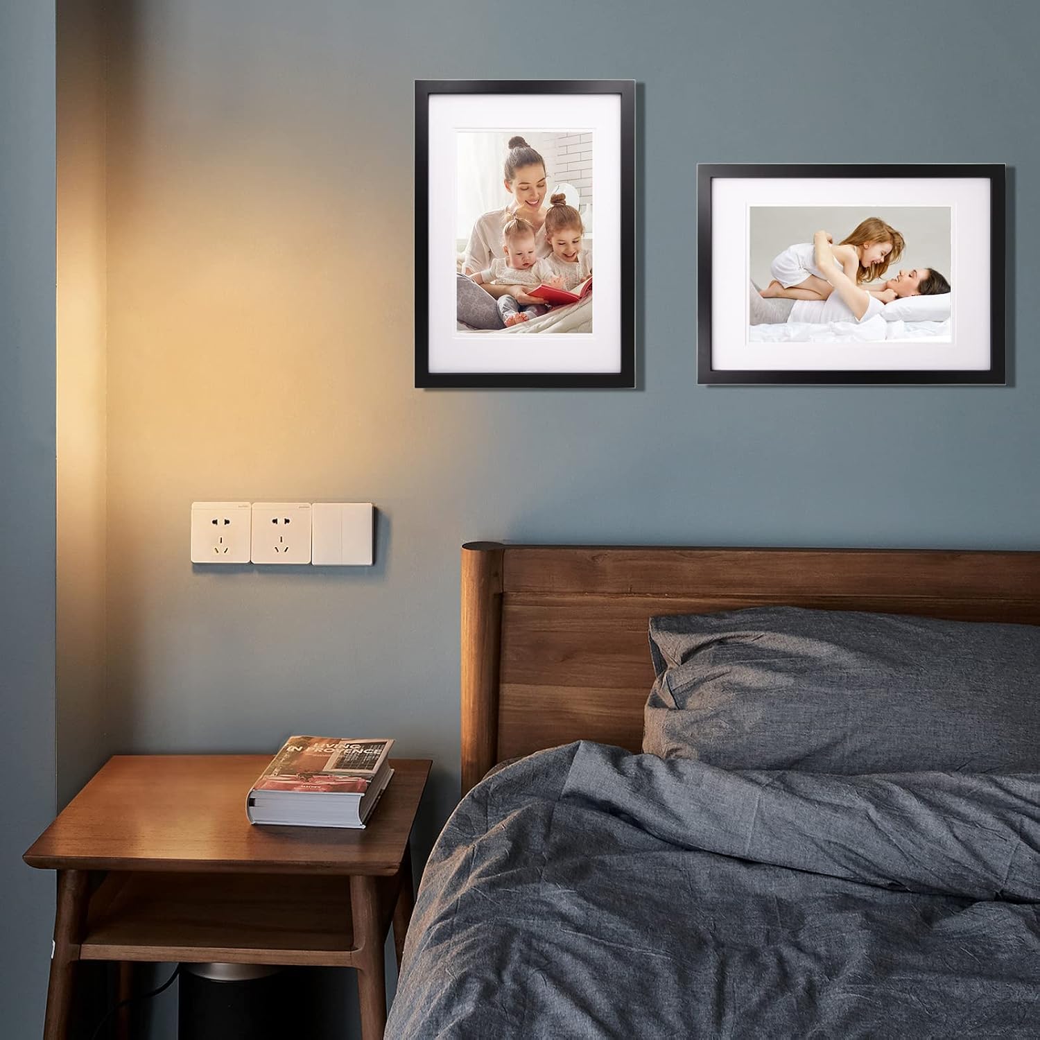 Detalle de A3 Frame: 100% Solid Wood with A4 Mat, Plexiglass, Wall-Mountable A3 Picture Frame (Black)