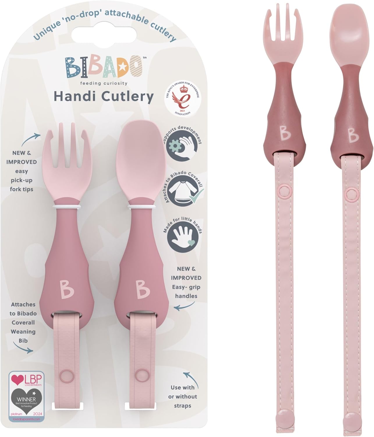 Detalle de Bibado - Dippit Baby Spoon and Dipper, Mint & Blue (2-Pack): A Gentle Start to Self-Feeding