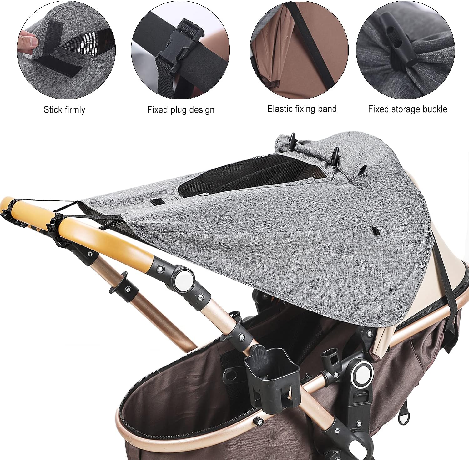Thumbnail 3 de Etercycle Universal Buggy Sun Cover with Viewing Window – UV 50+ Waterproof Pram Sunshade
