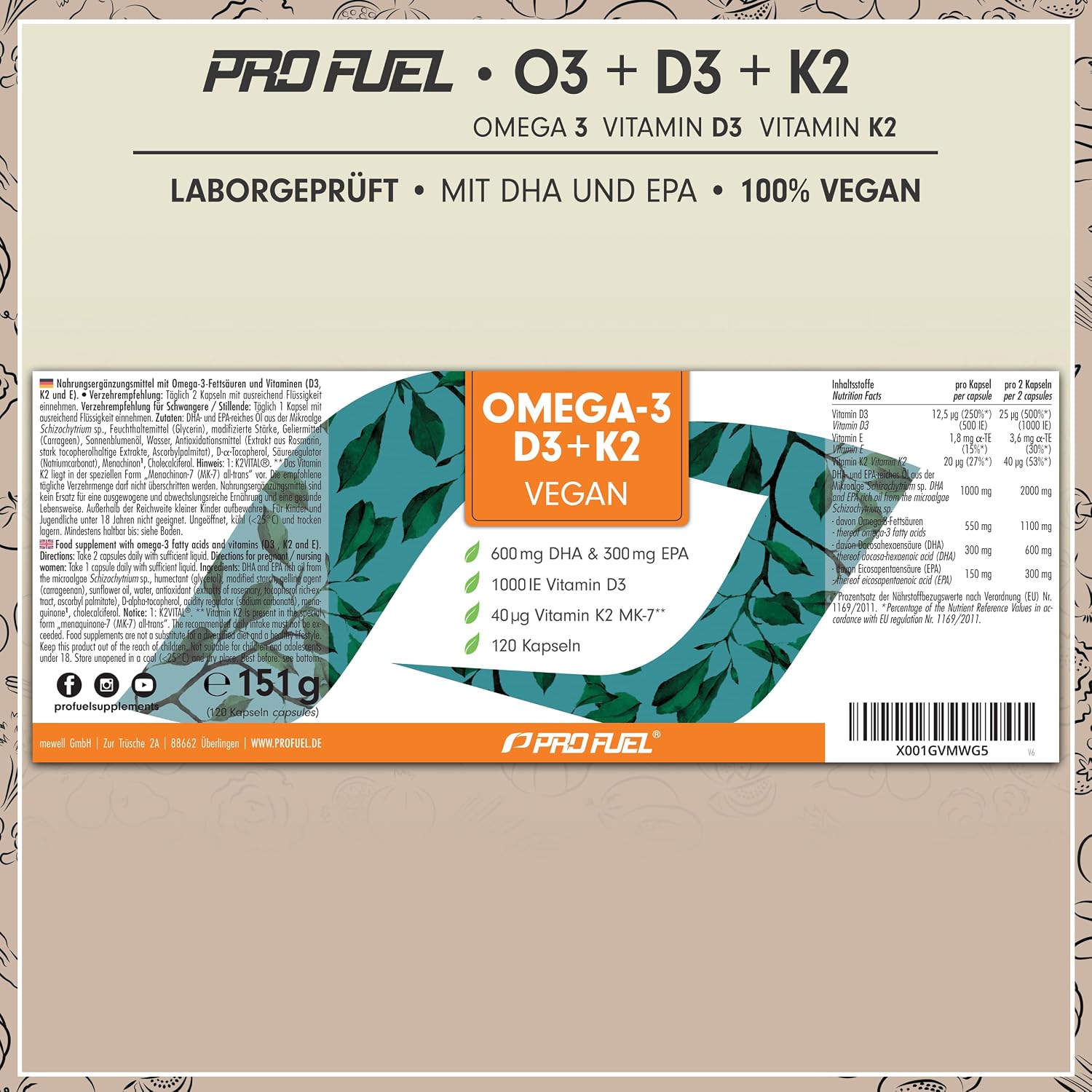 Thumbnail 5 de O3 D3 K2 vegan Essentials Omega‑3 Kapseln 120 Stück