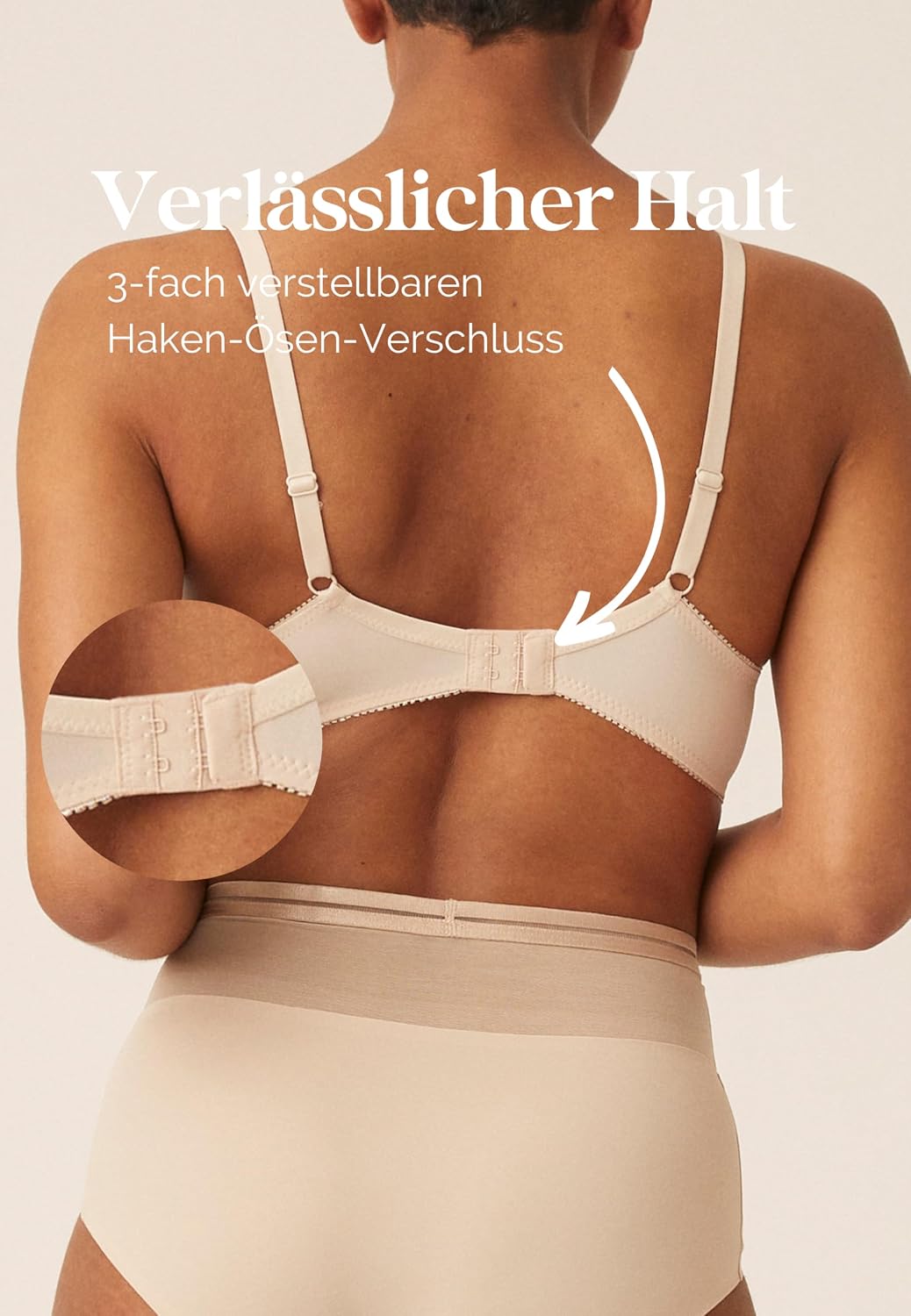 Detalle de Naturana Soft-BH ohne Bügel mit Schale – Cup A-D, optimaler Sitz und Halt