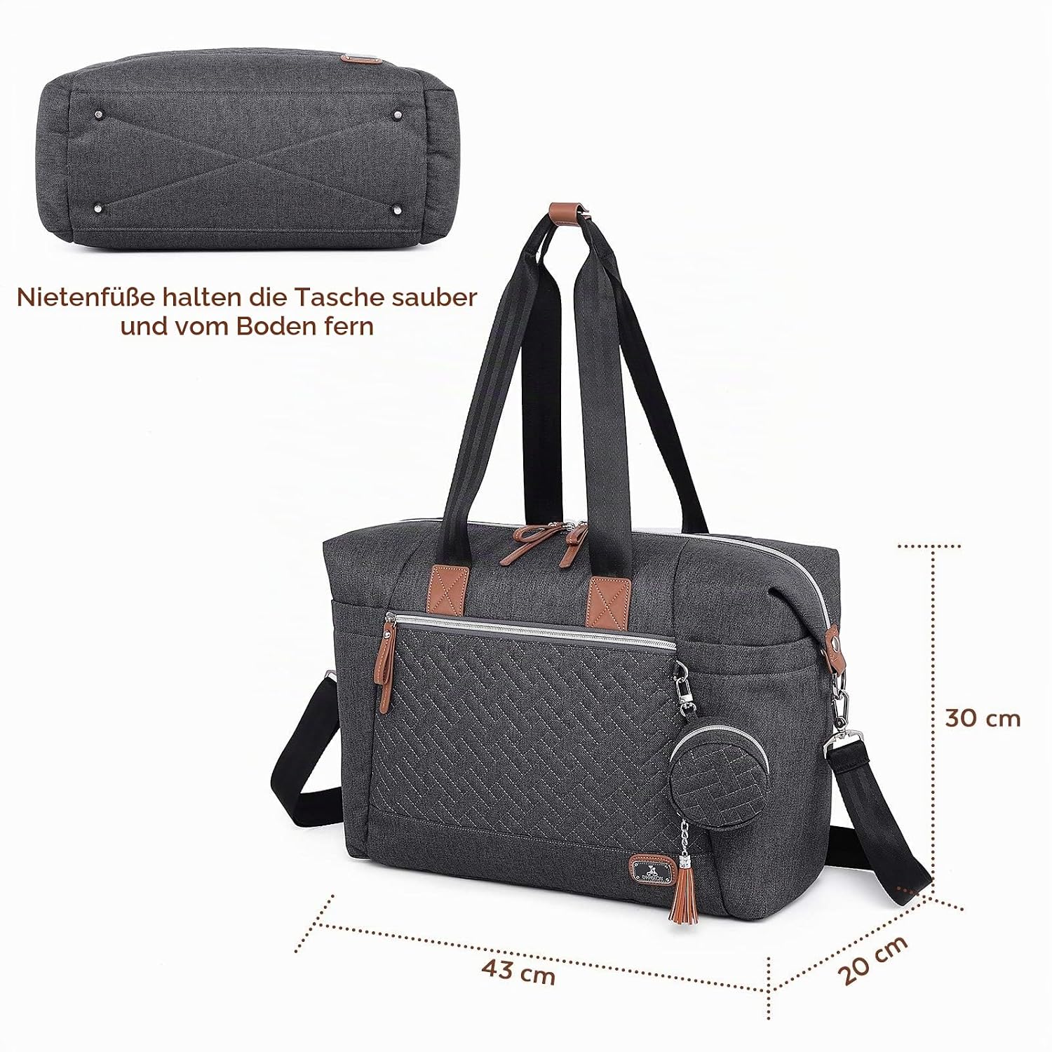 Thumbnail 5 de Dikaslon Wickeltasche mit Schnullertasche und Wickelunterlage – Große Reisetasche 👶