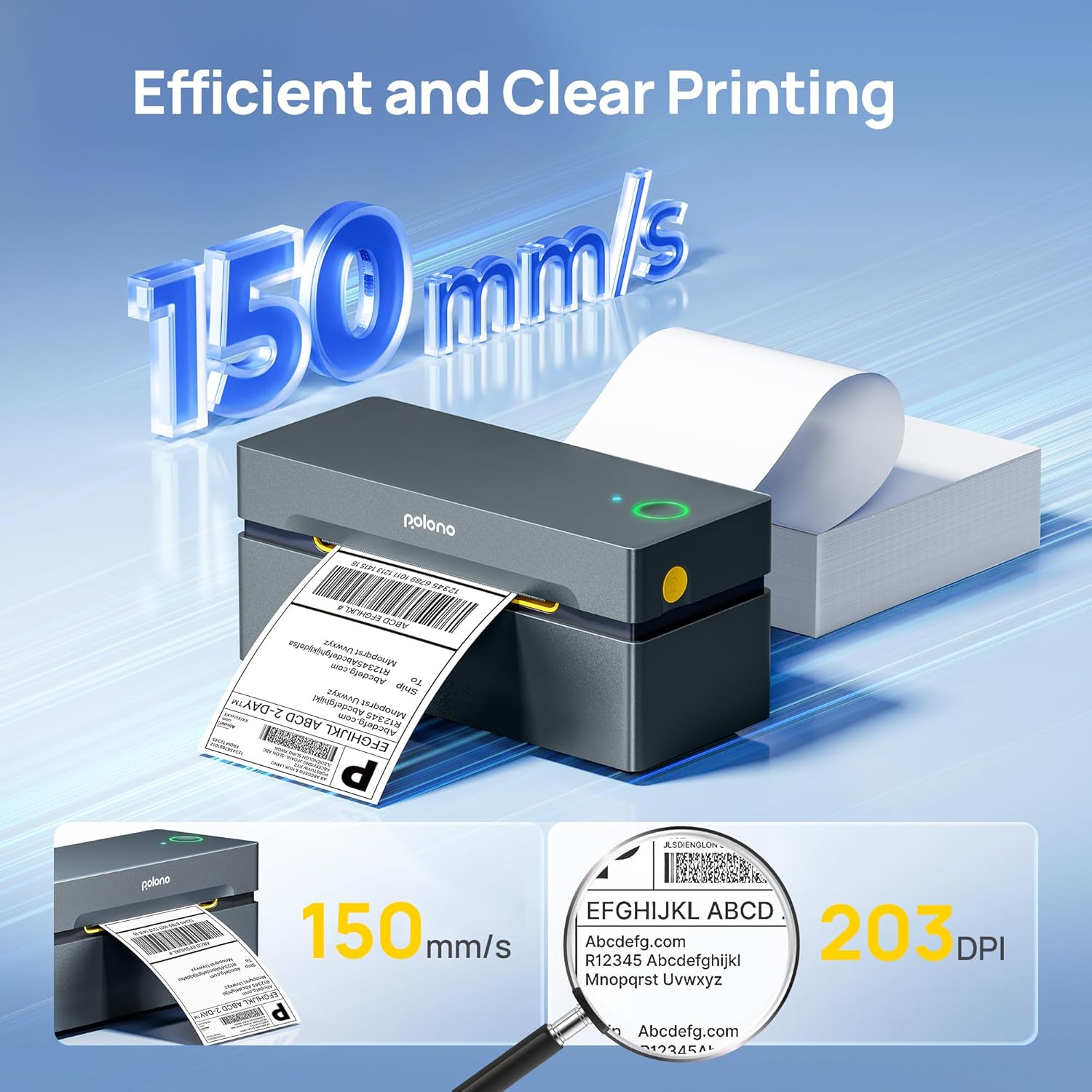 Thumbnail 3 de POLONO PL80E 4x6 Bluetooth label printer 📦