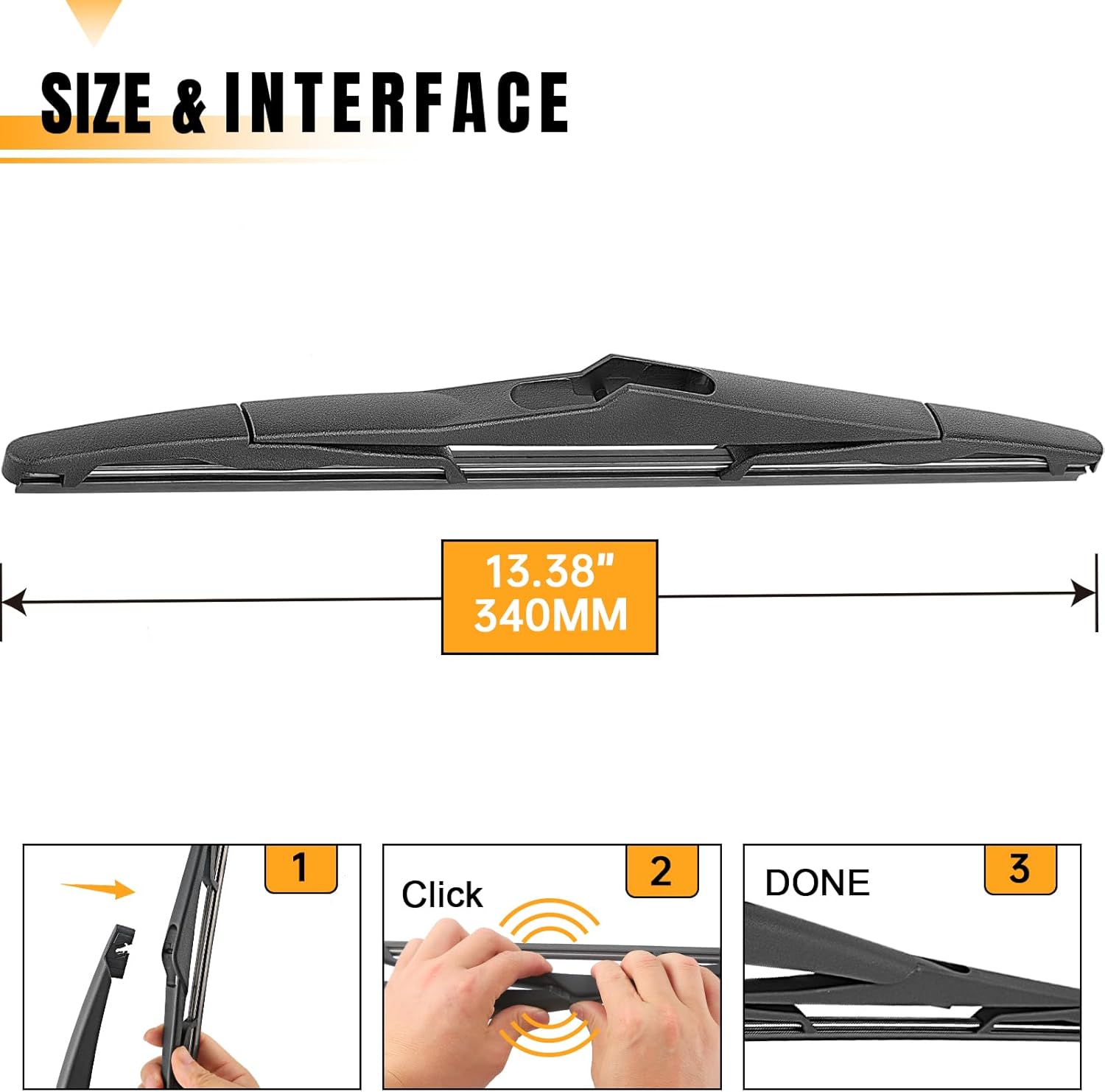 Thumbnail 2 de AUTOBOO Rear Wiper Blade Replacement for Jeep Wrangler 2007-2017 JK (13 inch) — OEM Factory Replacement